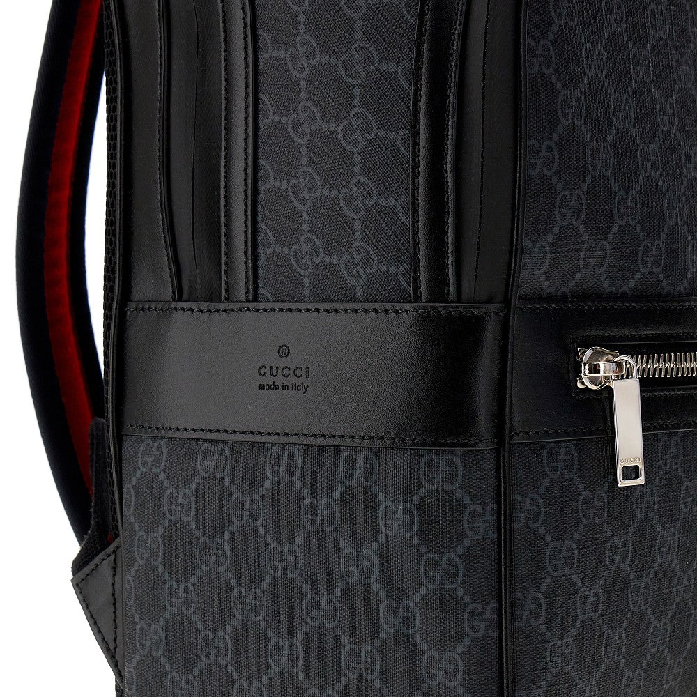 Gucci Men Gg Supreme Fabric And Leather Backpack GUCCI