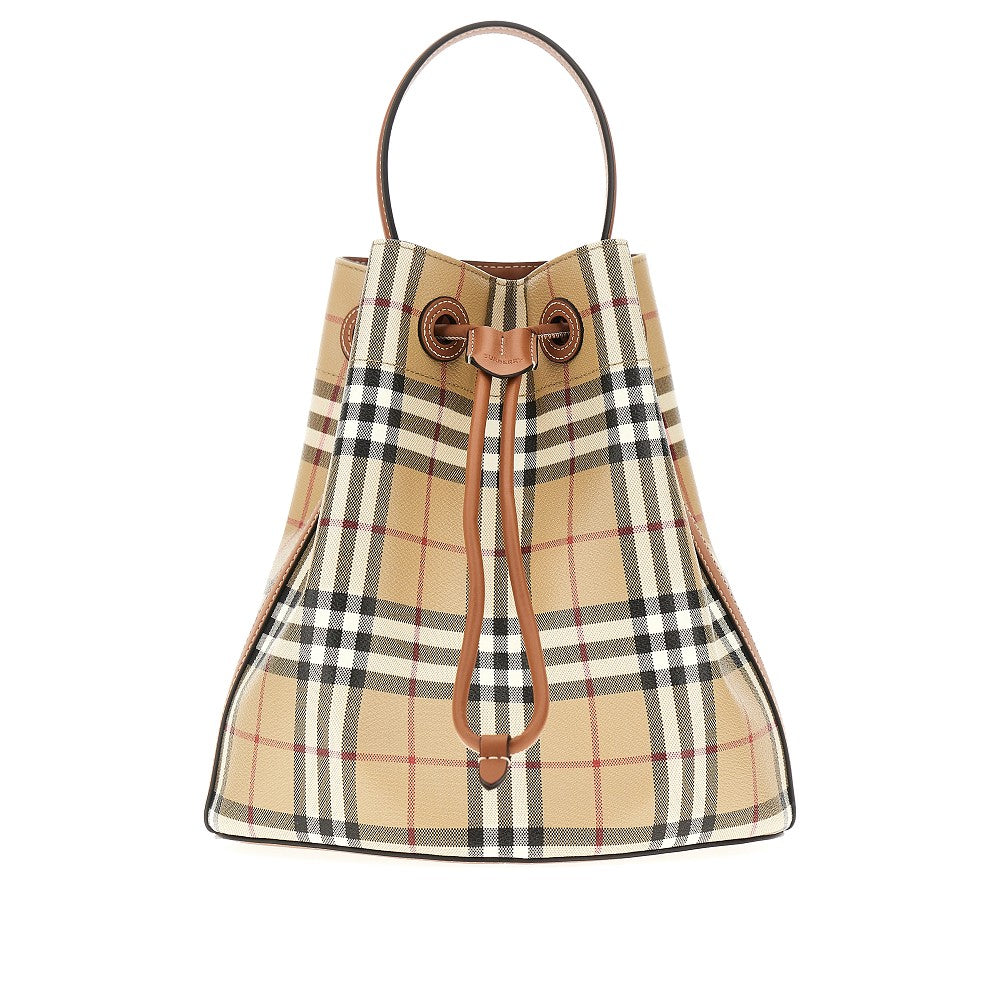 Burberry Women Small Bucket Bag With Check Motif BURBERRY