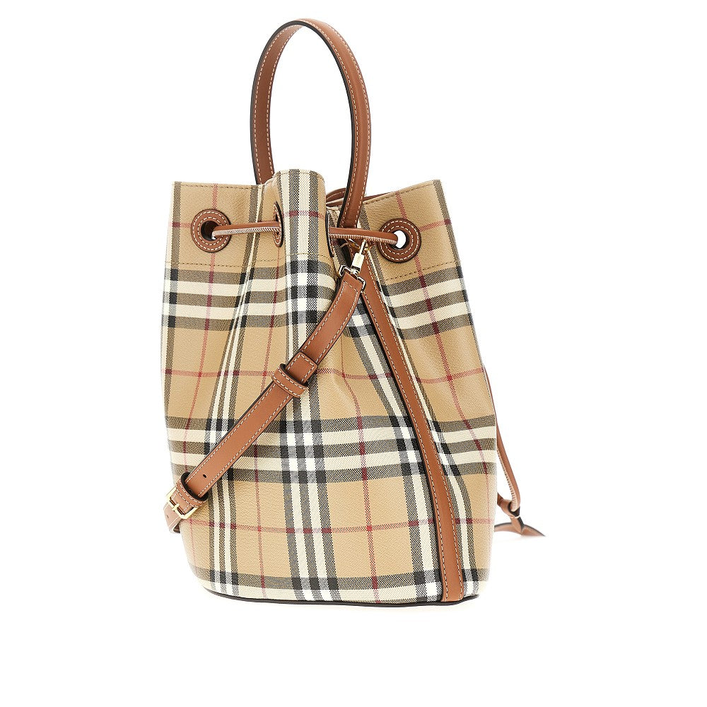 Burberry Women Small Bucket Bag With Check Motif BURBERRY