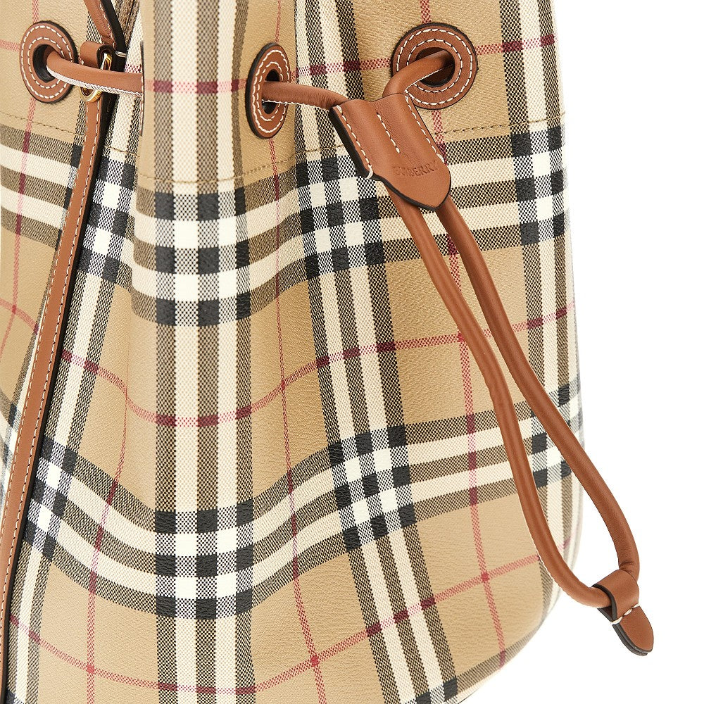 Burberry Women Small Bucket Bag With Check Motif BURBERRY