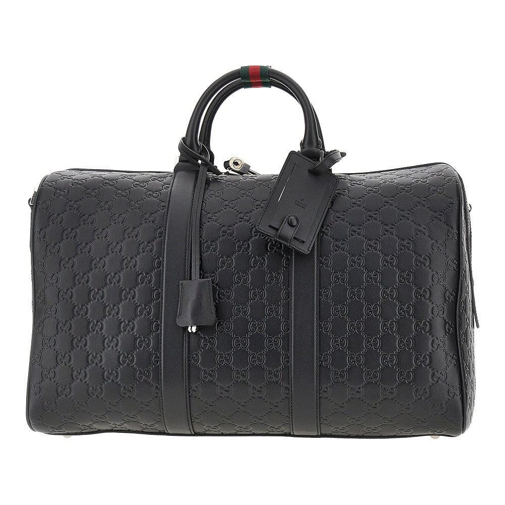 Gucci Men Leather Medium 'Gg Emblem' Duffle Bag GUCCI