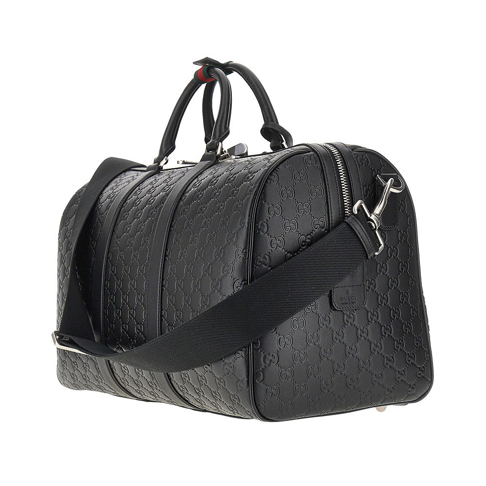 Gucci Men Leather Medium 'Gg Emblem' Duffle Bag GUCCI
