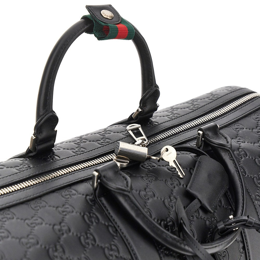 Gucci Men Leather Medium 'Gg Emblem' Duffle Bag GUCCI