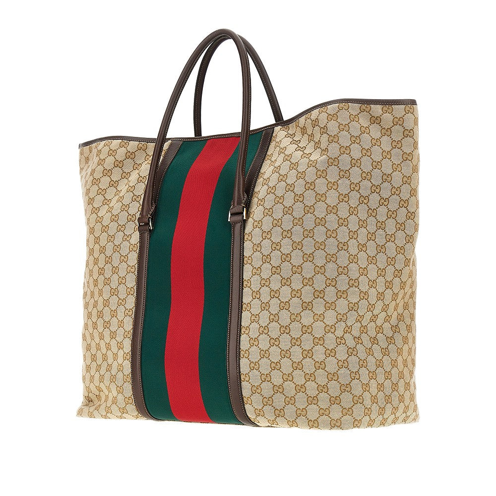 Gucci Men Gg Fabric Bag With Web Ribbon GUCCI