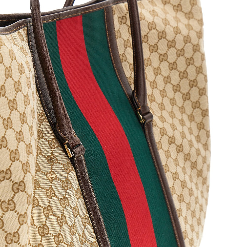 Gucci Men Gg Fabric Bag With Web Ribbon GUCCI
