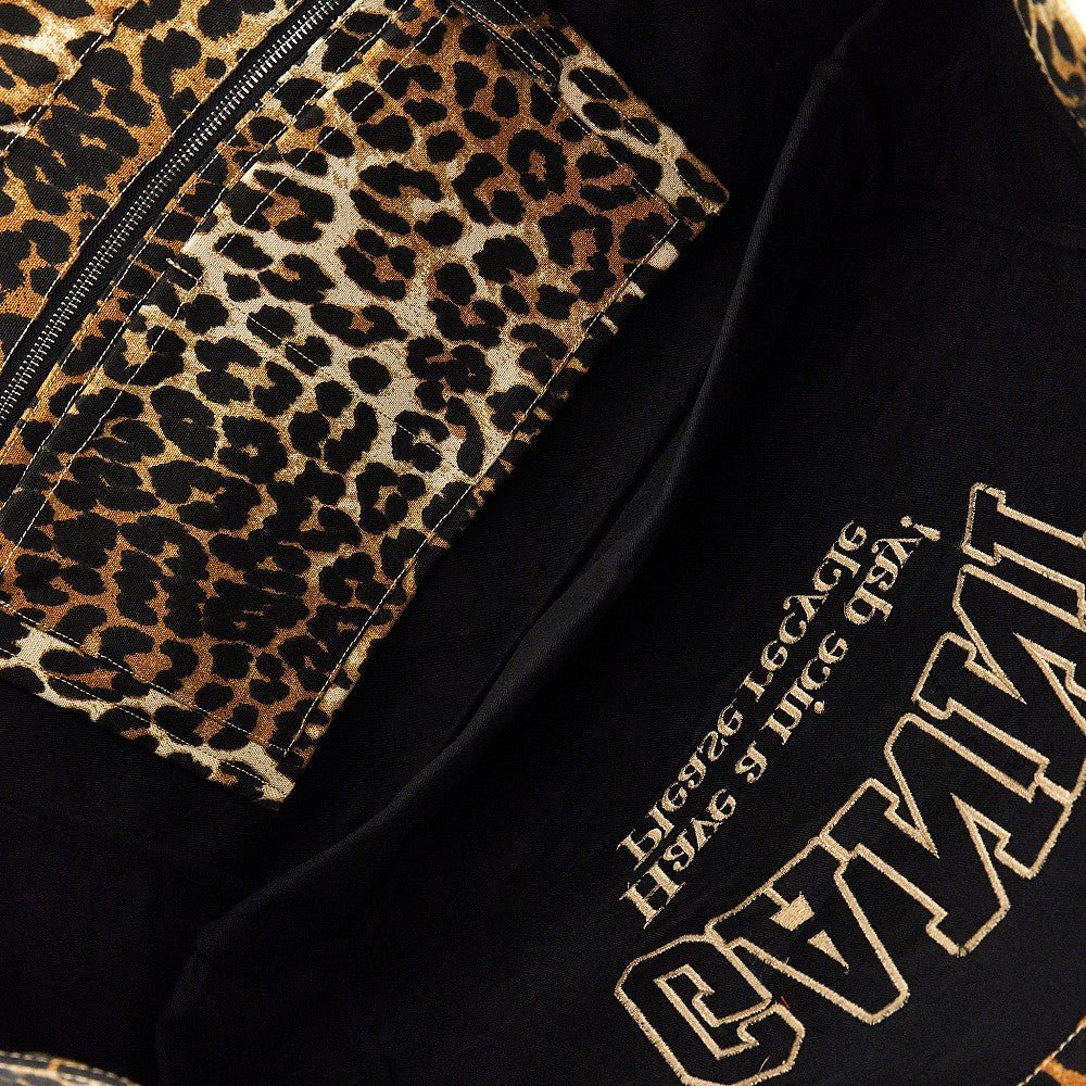Ganni Women Leopard Canvas Xxl Tote Bag GANNI