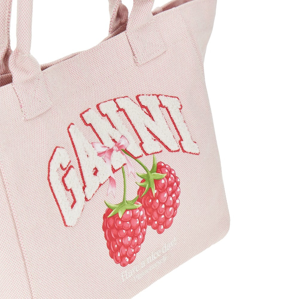 Ganni Women Shopping Bag With Raspberries Print GANNI