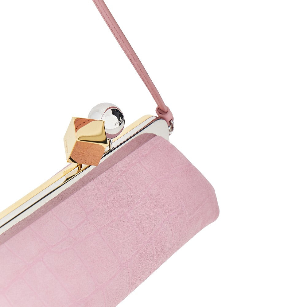 Jacquemus Women Suede Leather 'Salon' Pouch With Croco-Effect JACQUEMUS