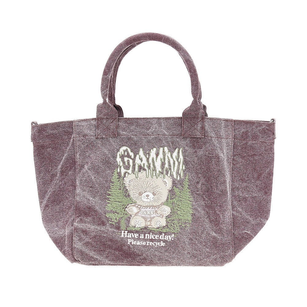Ganni Women Small 'Forest Teddy' Tote Bag GANNI