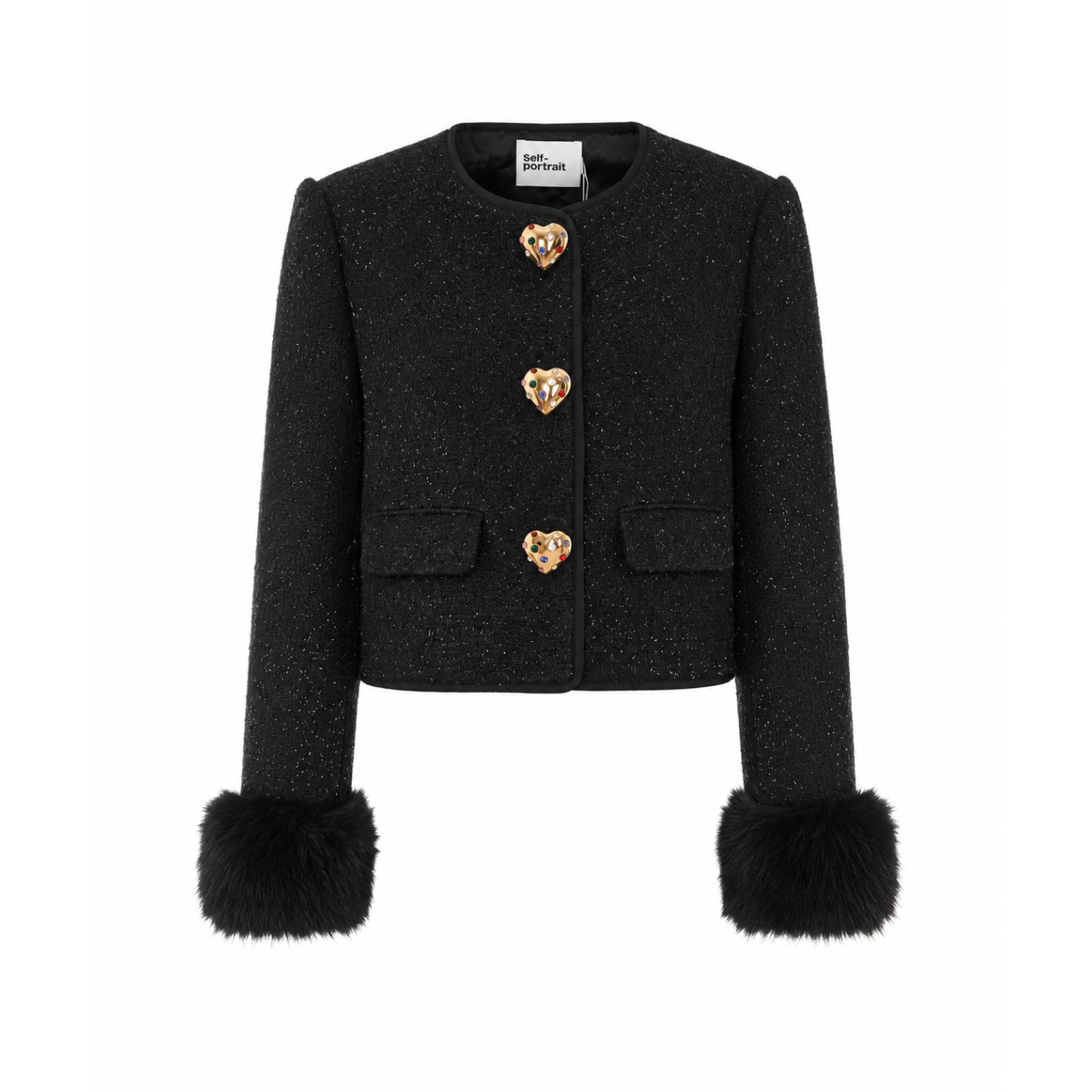Self Portrait Women Boucle' Fur Jacket SELF-PORTRAIT