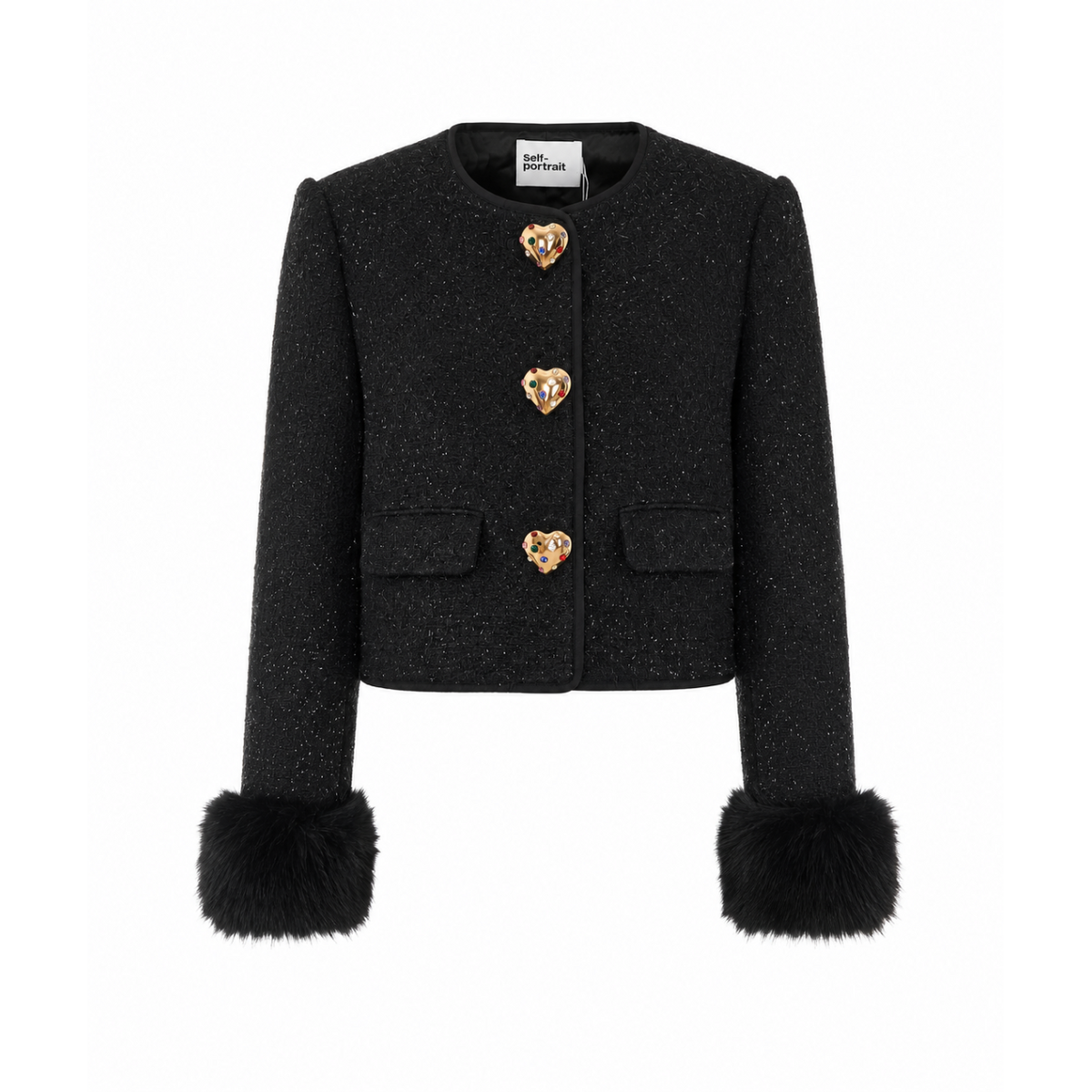 Self Portrait Women Boucle' Fur Jacket SELF-PORTRAIT