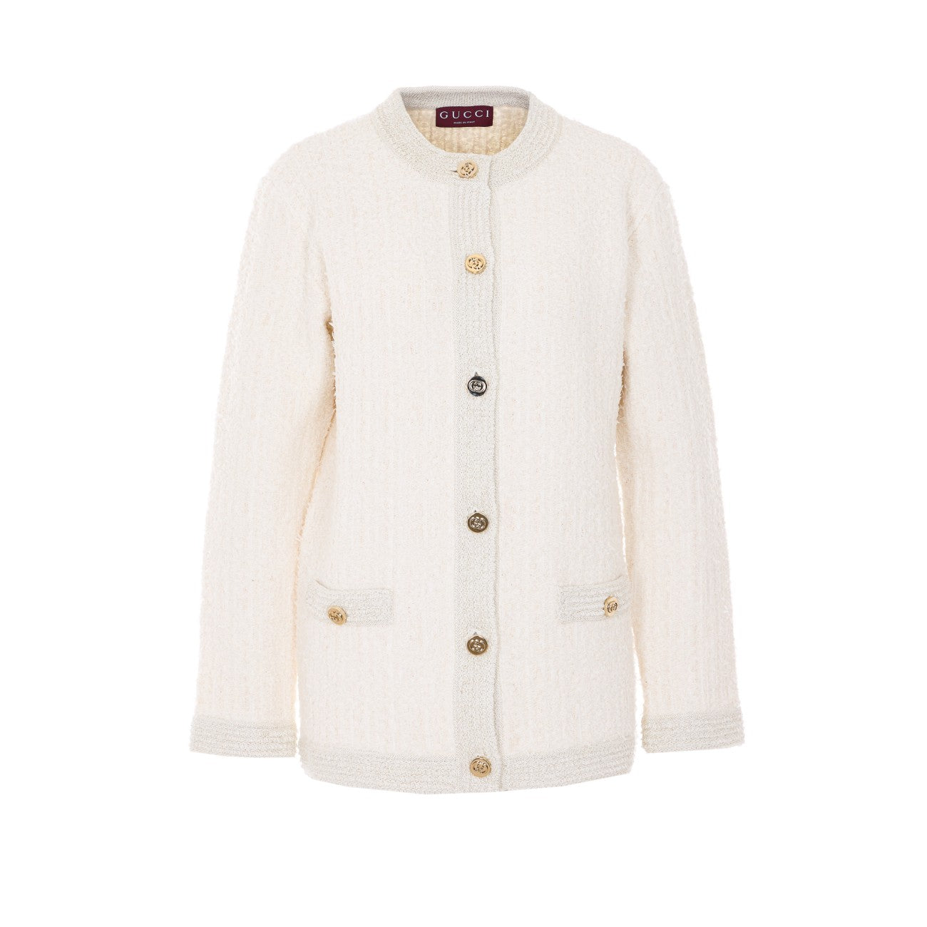 Gucci Women Boucle' Lame' Wool Cardigan GUCCI