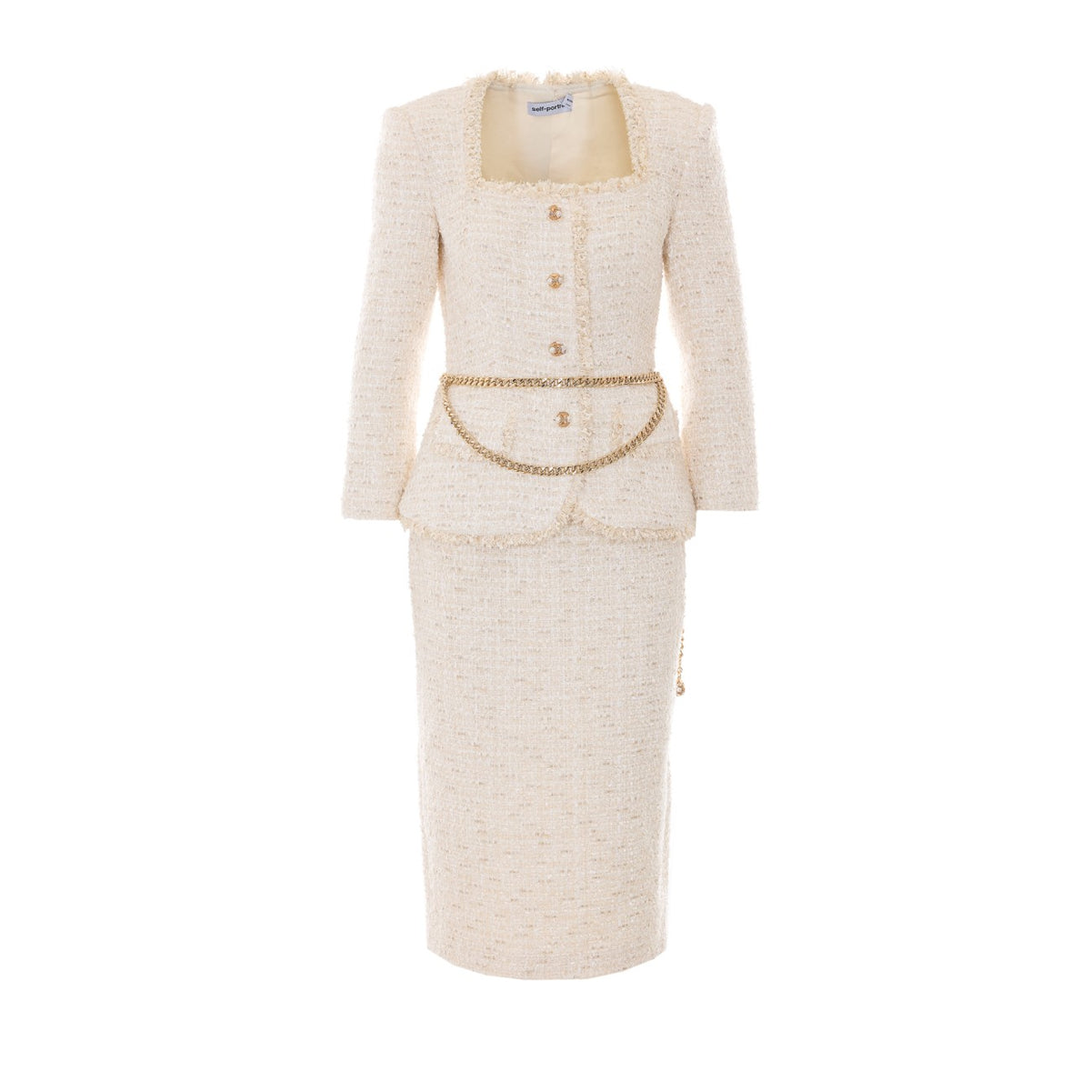 Self Portrait Women Boucle' Tailored Chain Midi Dress SELF-PORTRAIT