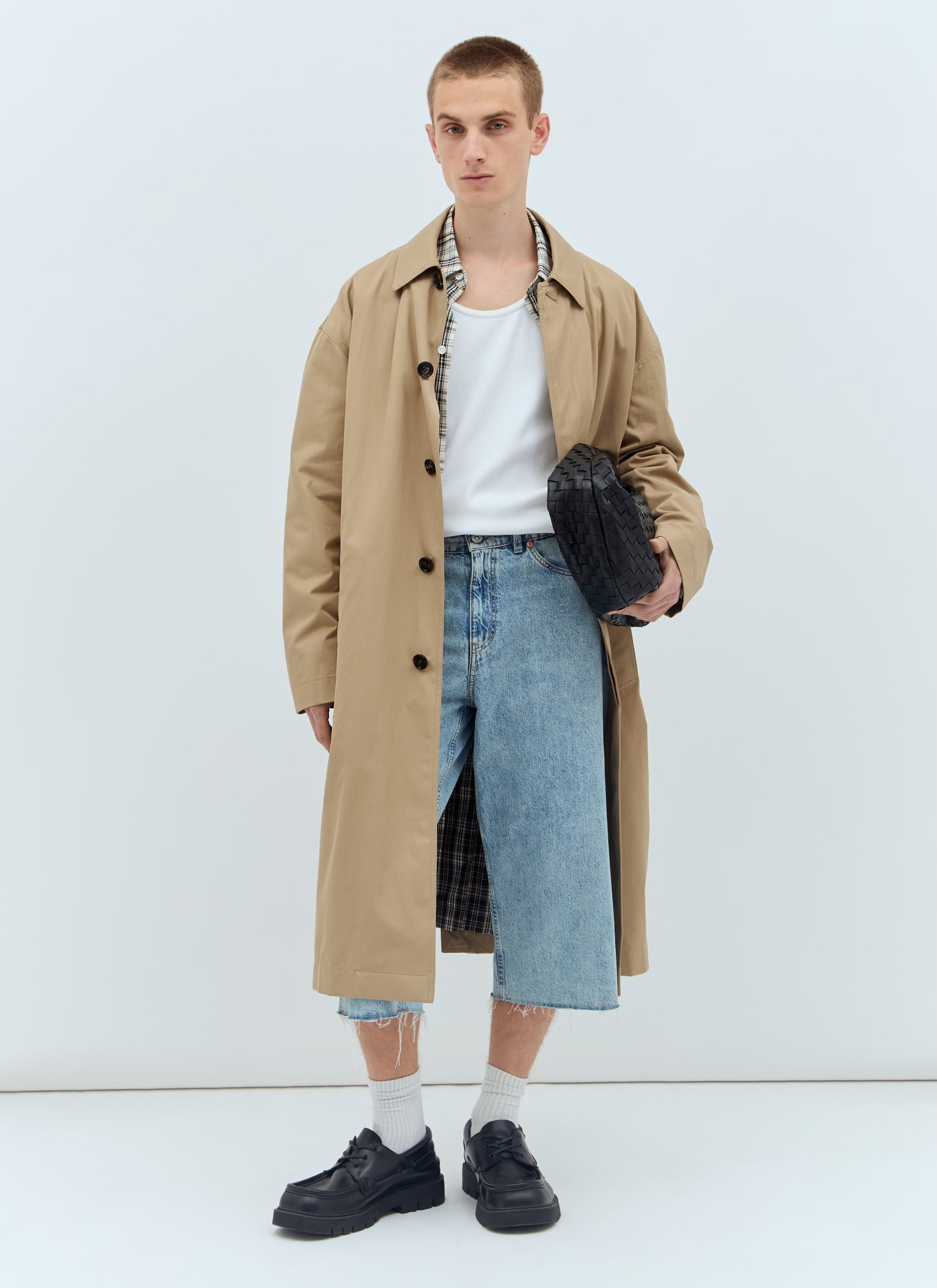 Bottega Veneta Men Cotton Twill Trench Coat BOTTEGA VENETA