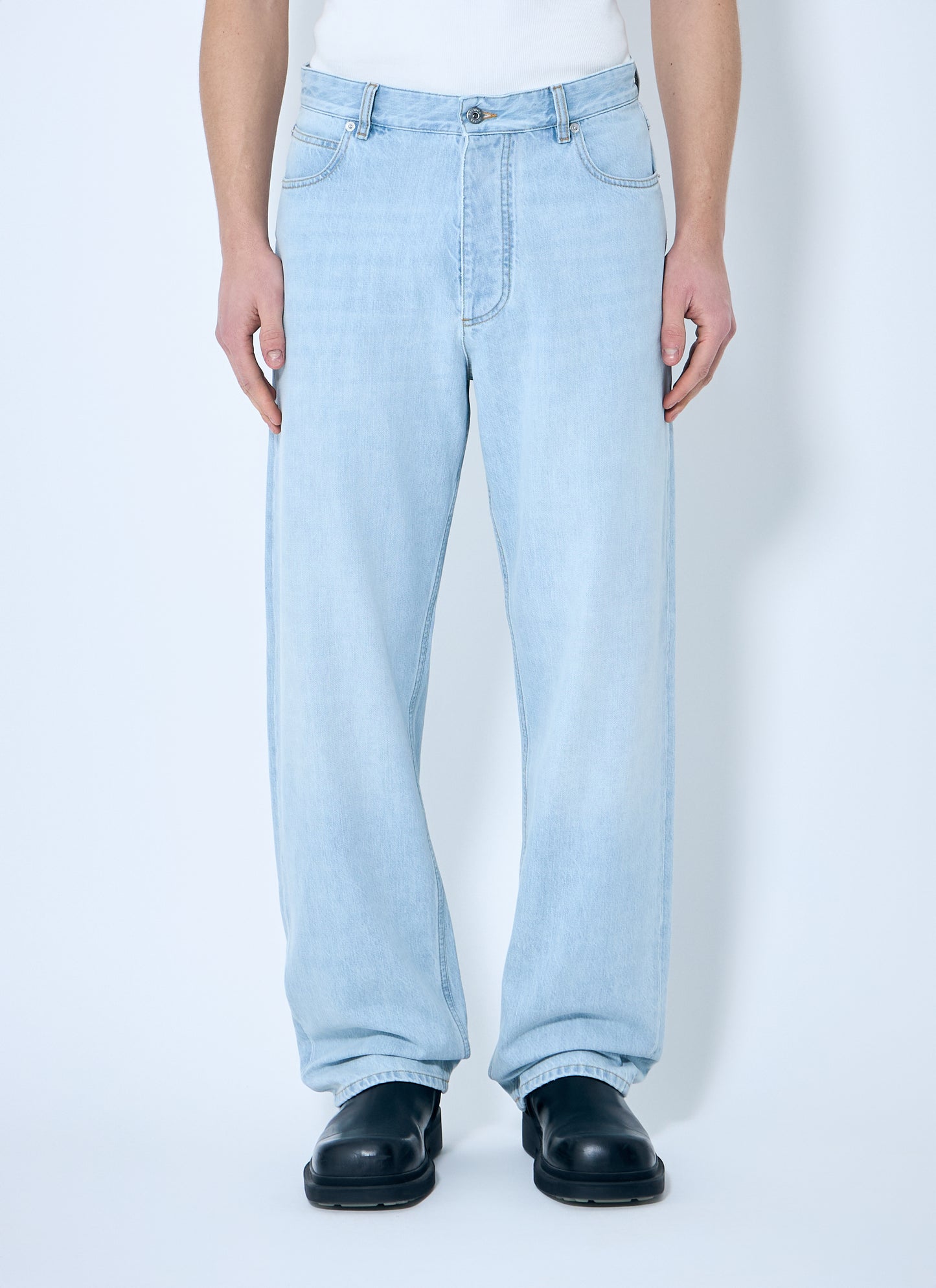Bottega Veneta Men Extra Bleached Wide Leg Jeans BOTTEGA VENETA