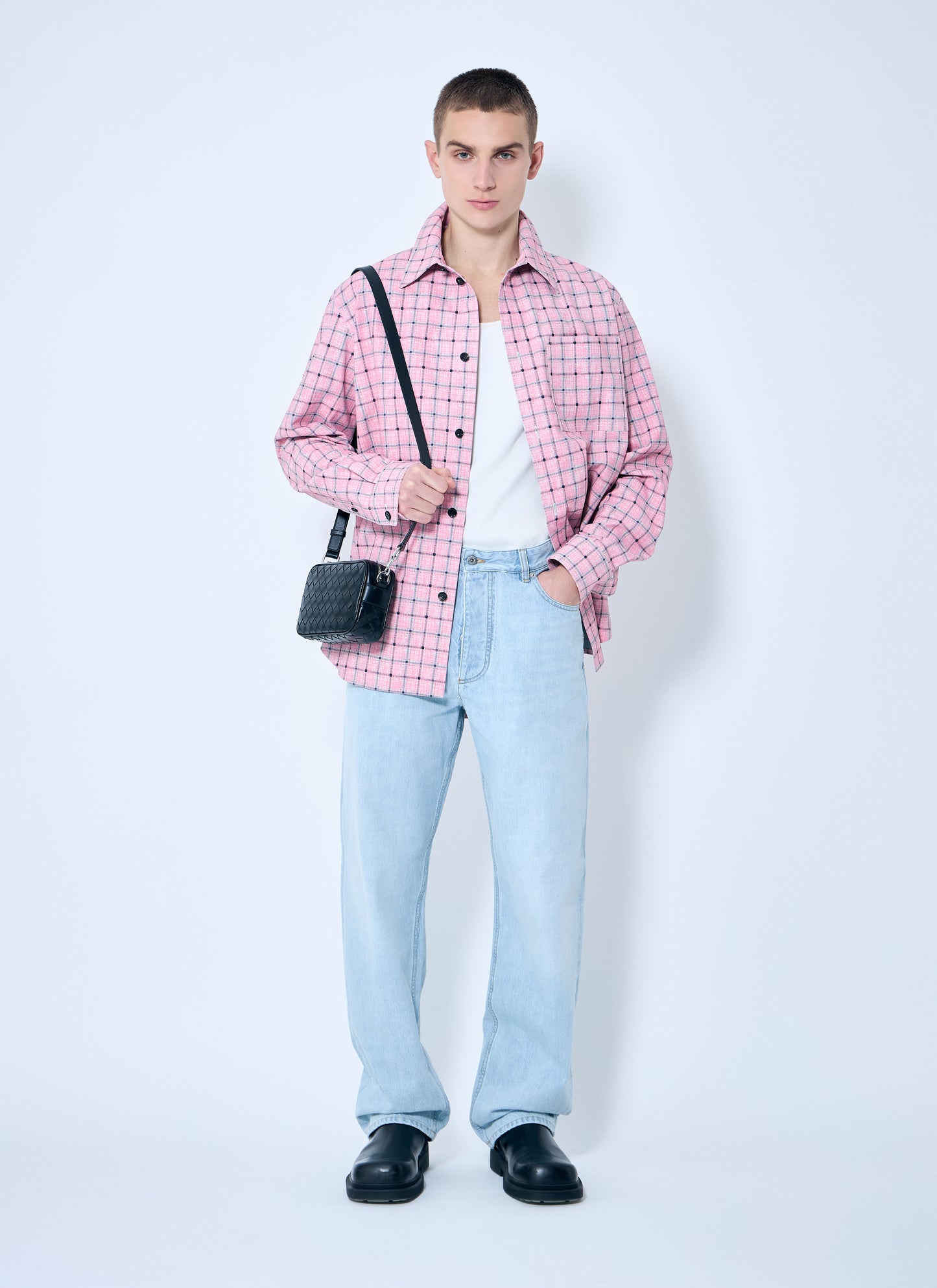 Bottega Veneta Men Extra Bleached Wide Leg Jeans BOTTEGA VENETA