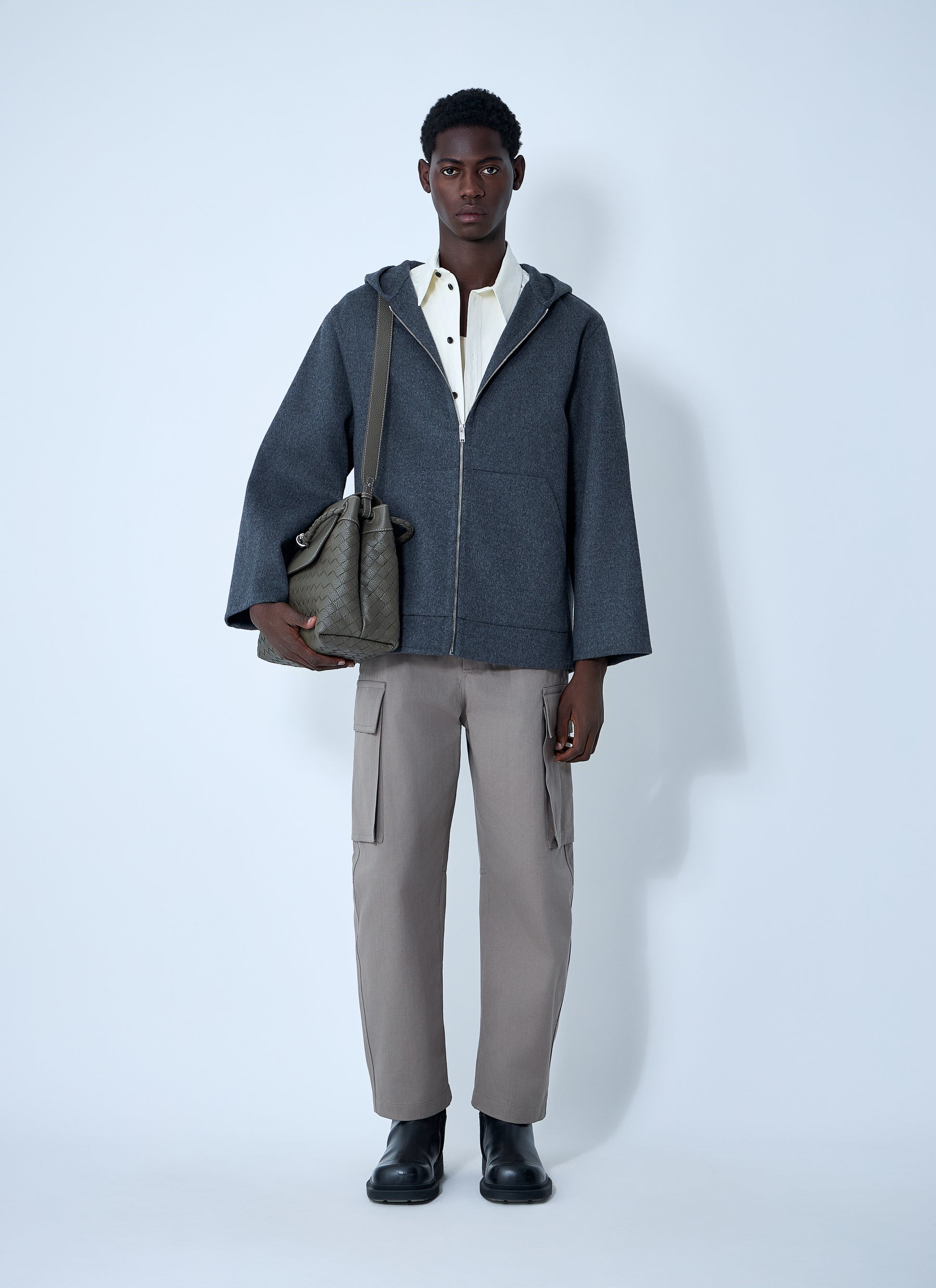 Bottega Veneta Men Double Face Wool Hooded Jacket BOTTEGA VENETA