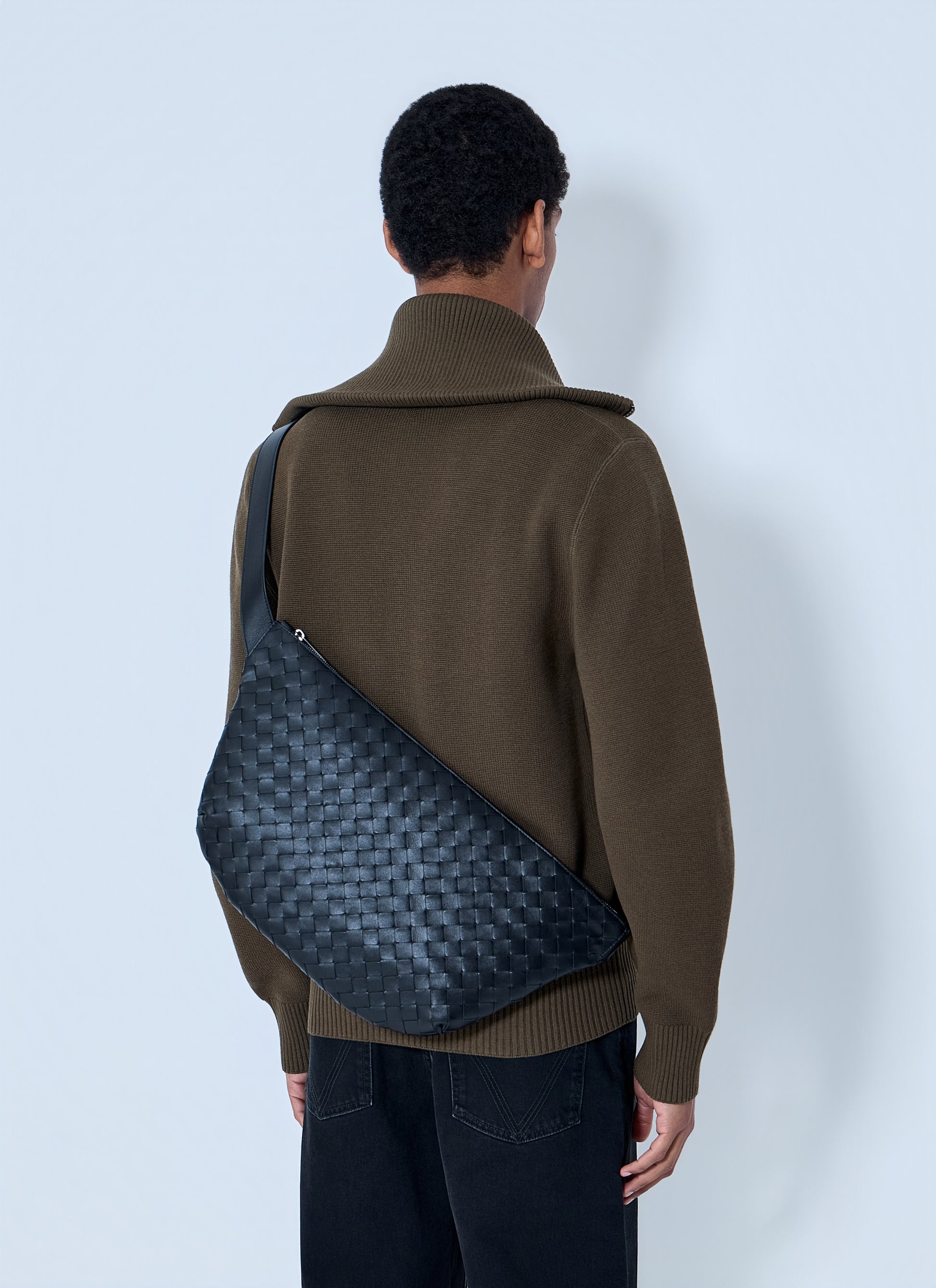 Bottega Veneta Men Intrecciato Leather Crossbody Bag BOTTEGA VENETA