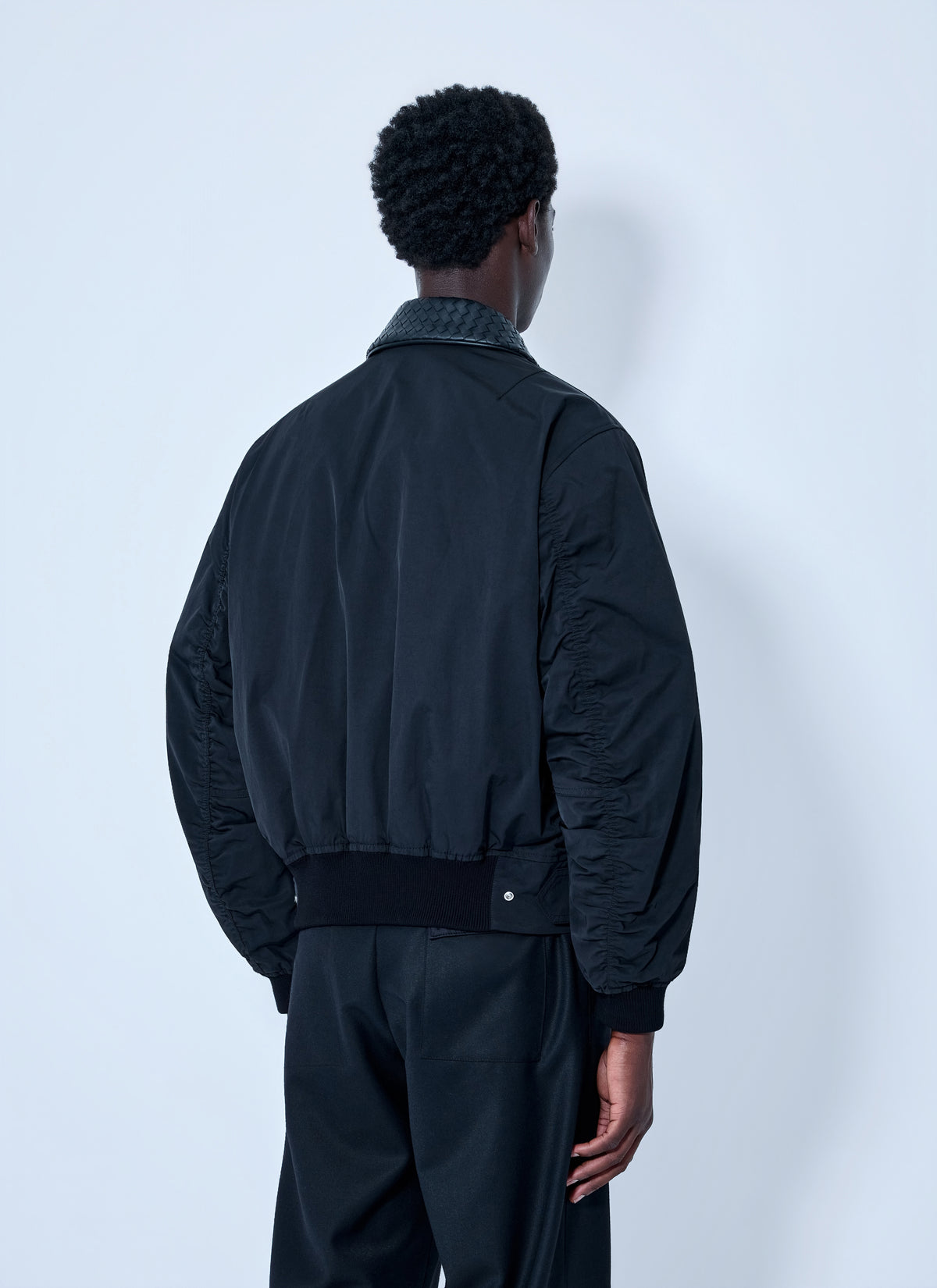 Bottega Veneta Men Intrecciato Leather-Trimmed Twill Blouson Jacket BOTTEGA VENETA