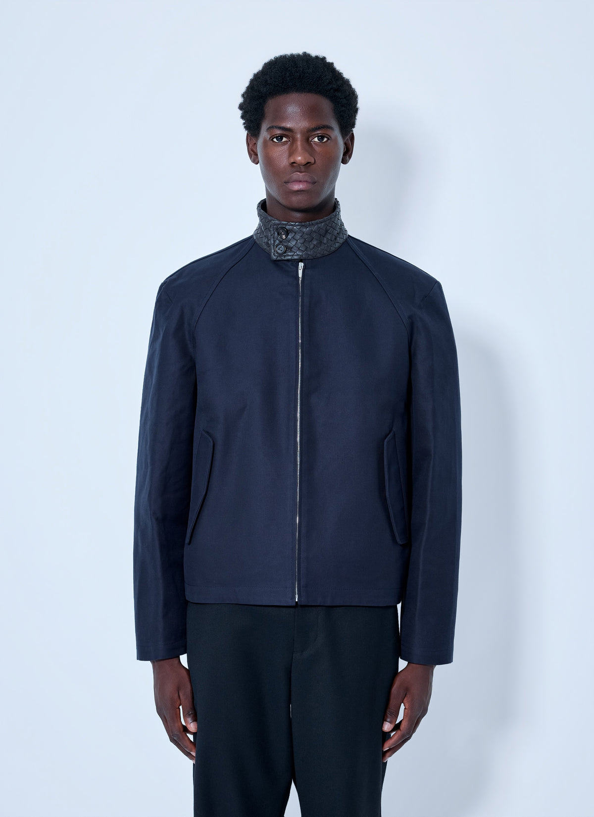 Bottega Veneta Men High-Collar Zip Jacket BOTTEGA VENETA