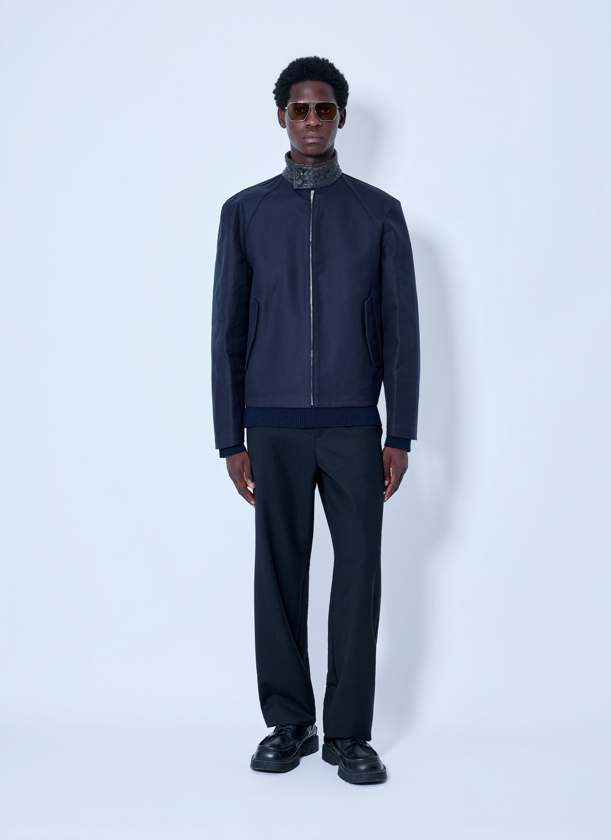 Bottega Veneta Men High-Collar Zip Jacket BOTTEGA VENETA