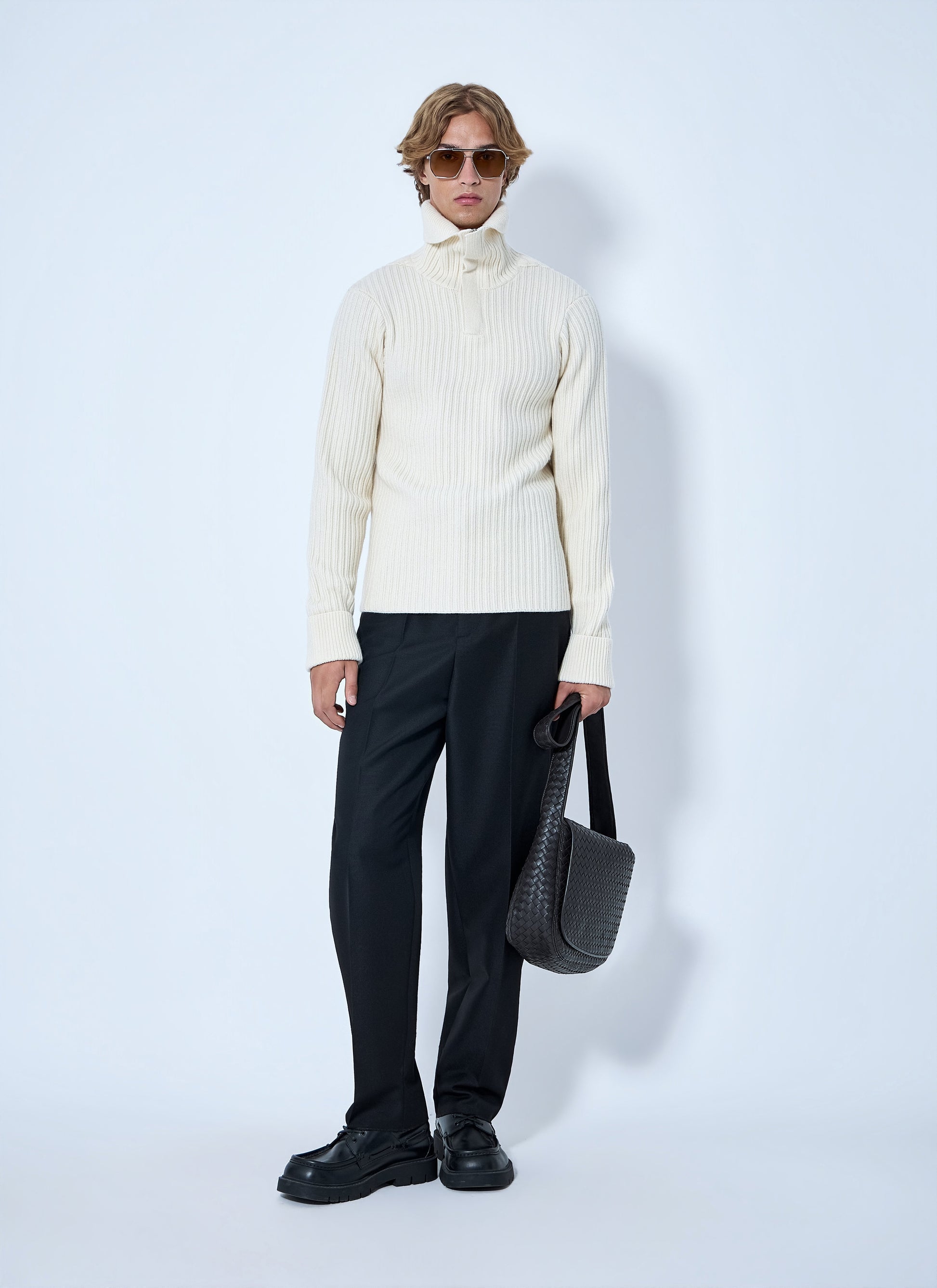 Bottega Veneta Men Ribbed Knit Sweater BOTTEGA VENETA
