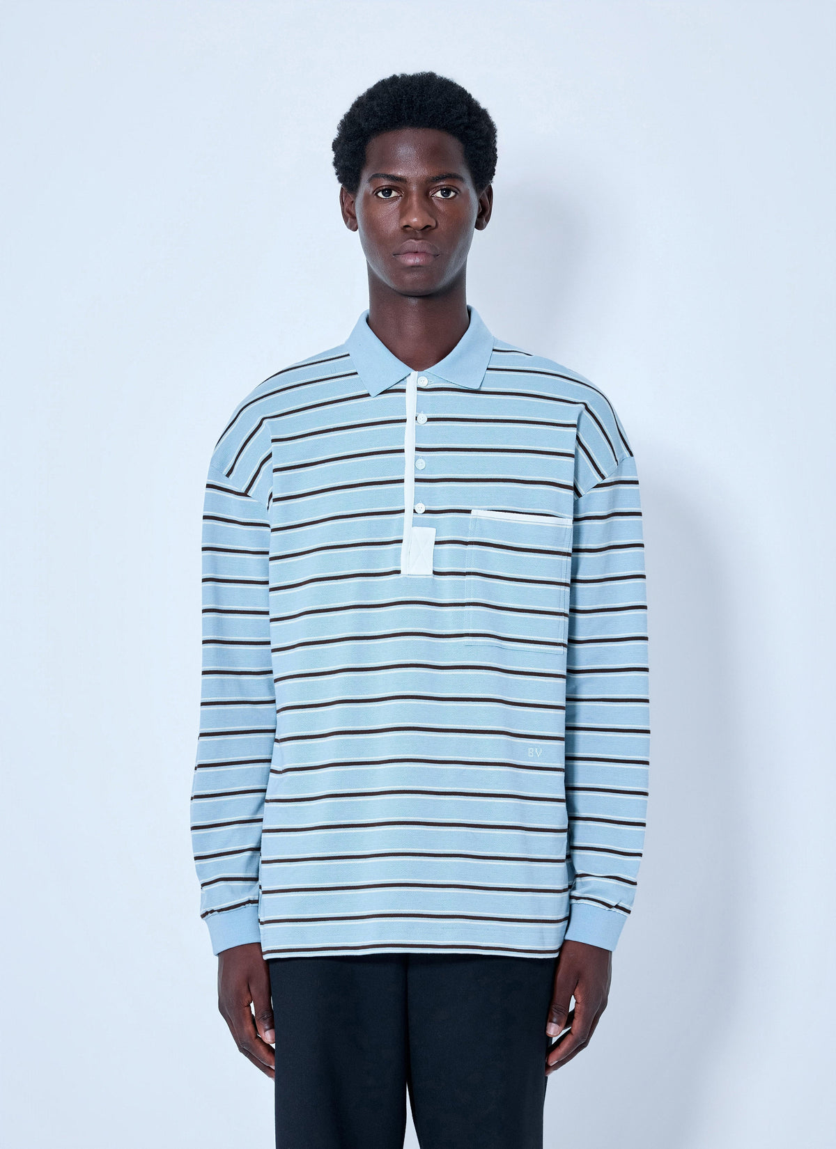 Bottega Veneta Men Striped Cotton-Piqué Polo Shirt BOTTEGA VENETA