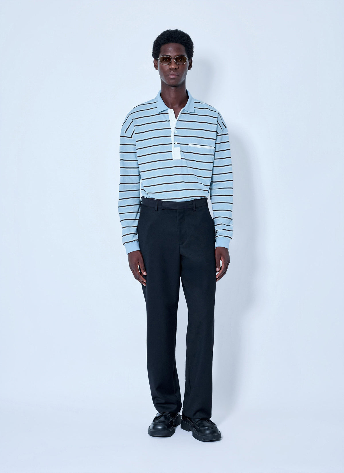 Bottega Veneta Men Striped Cotton-Piqué Polo Shirt BOTTEGA VENETA