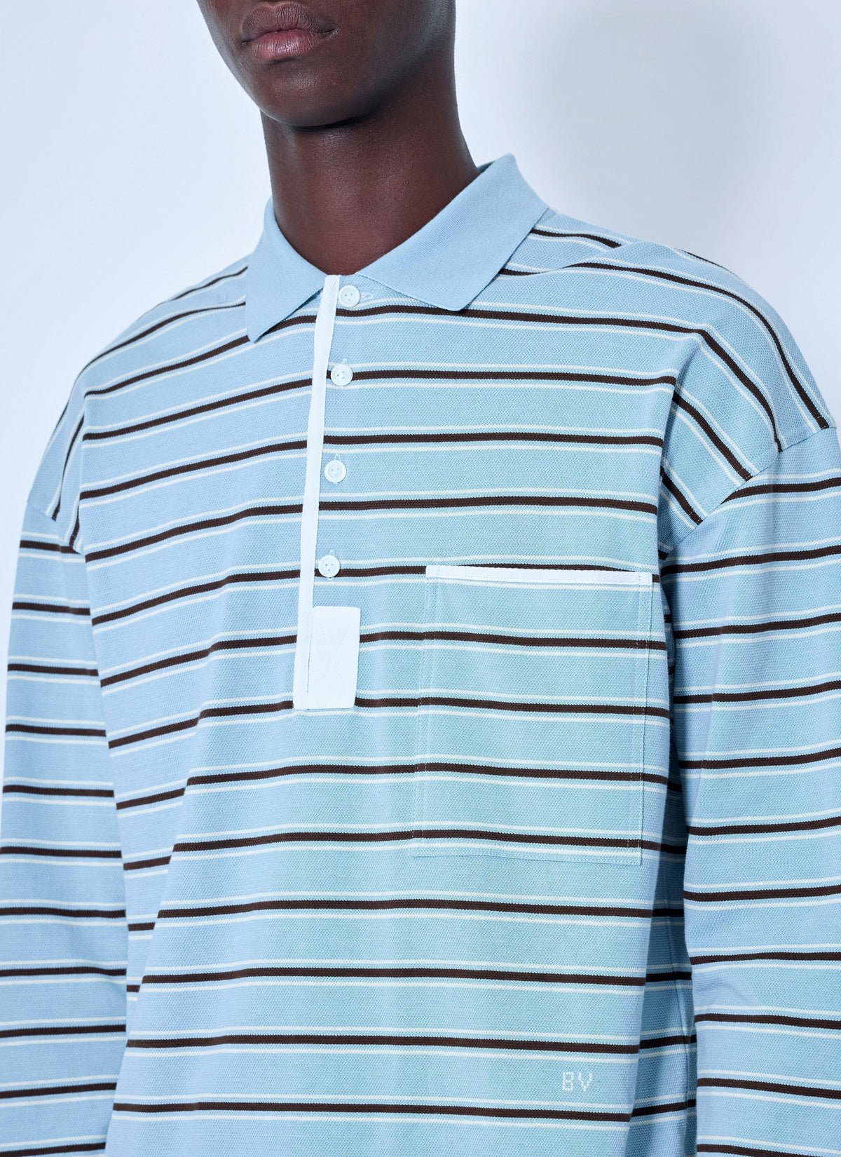 Bottega Veneta Men Striped Cotton-Piqué Polo Shirt BOTTEGA VENETA