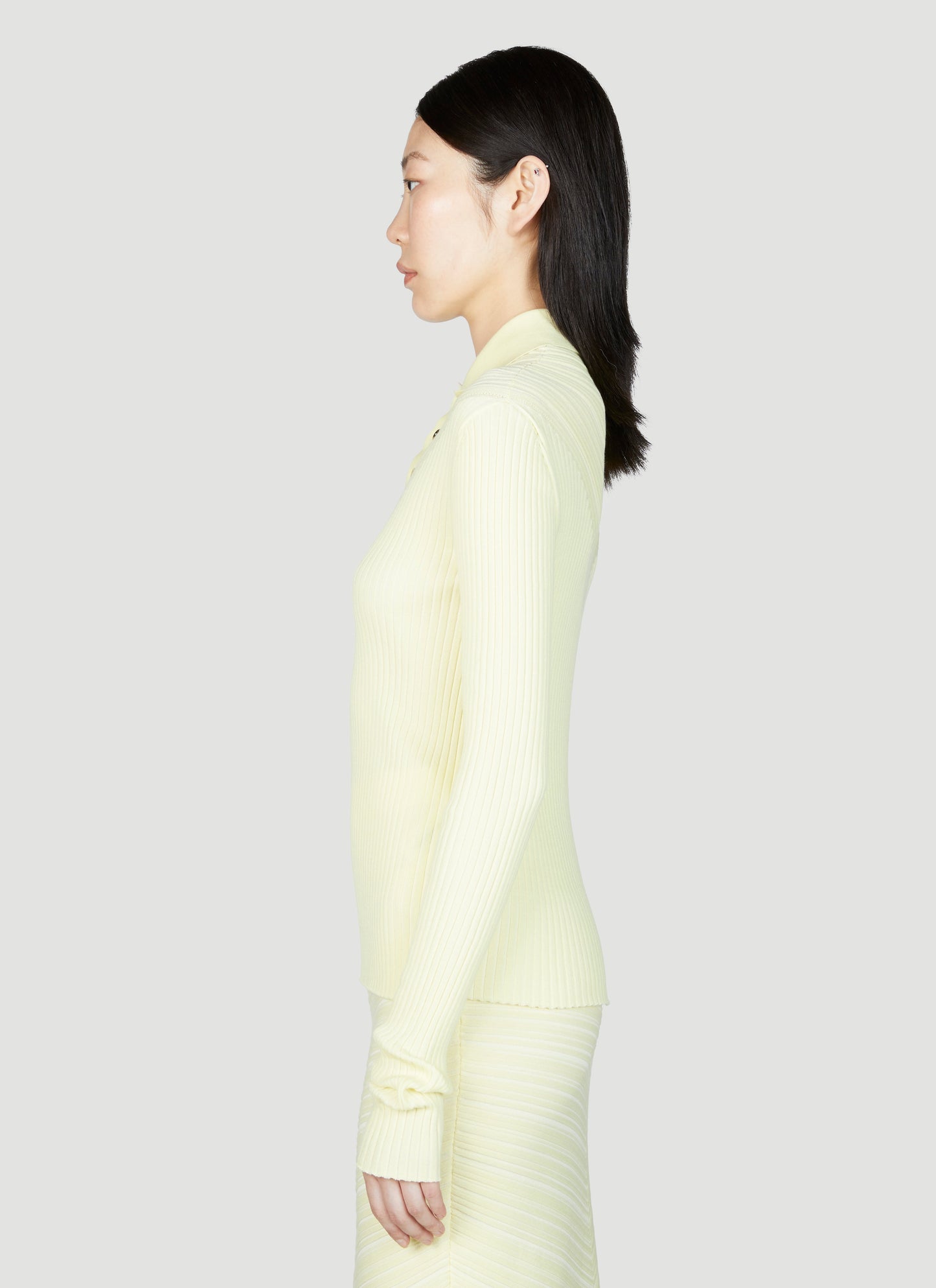 Bottega Veneta Women Long Sleeve Rib Top BOTTEGA VENETA