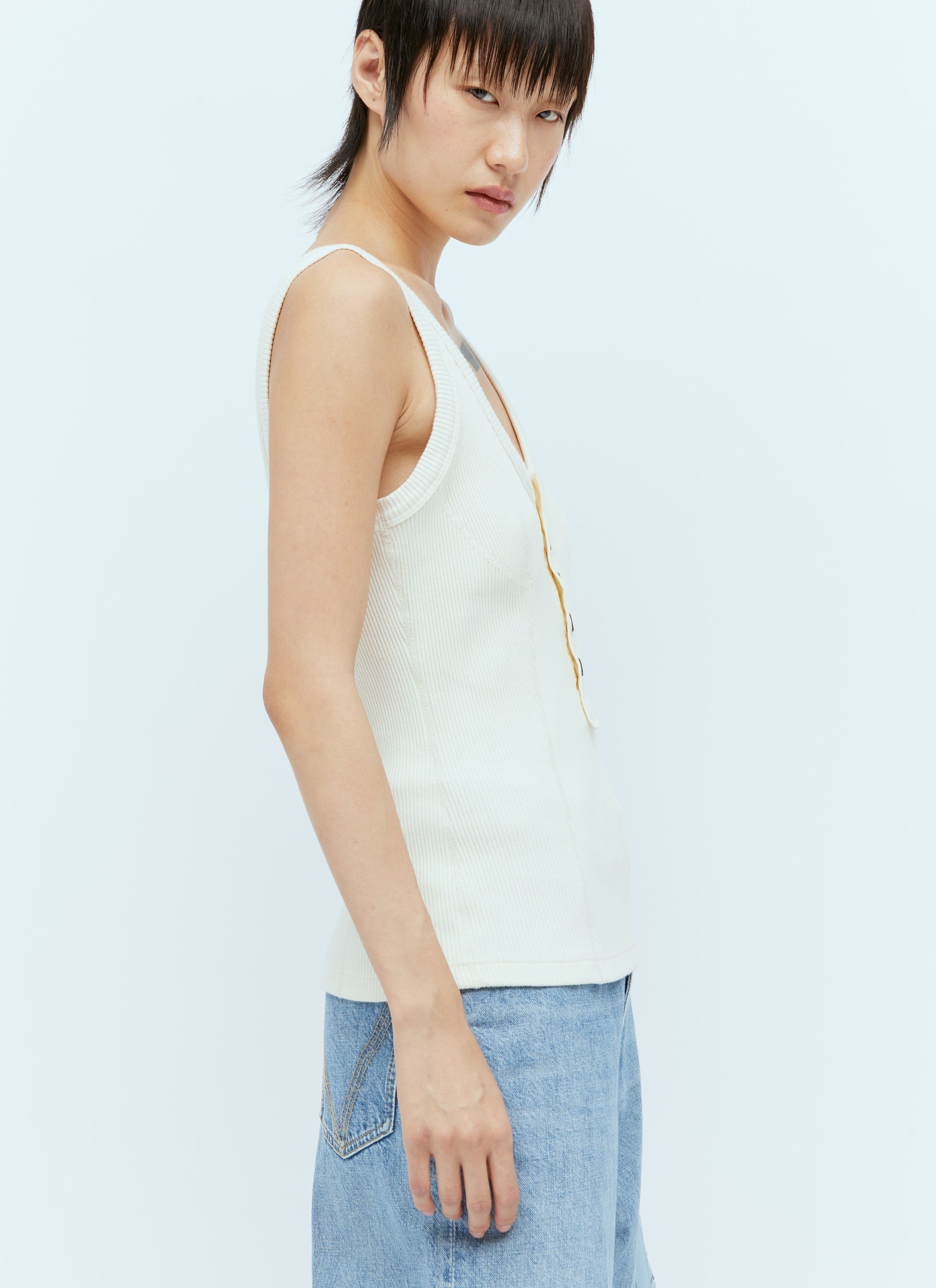 Bottega Veneta Women Raised Placket Tank Top BOTTEGA VENETA