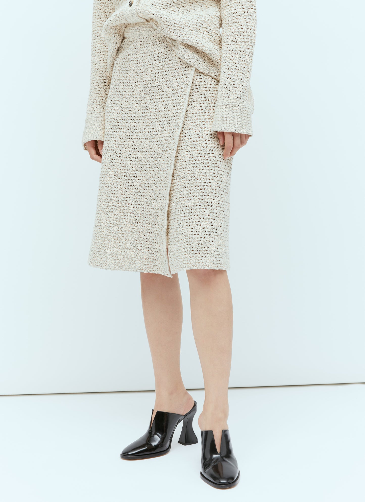 Bottega Veneta Women Textured Knit Wraparound Midi Skirt BOTTEGA VENETA
