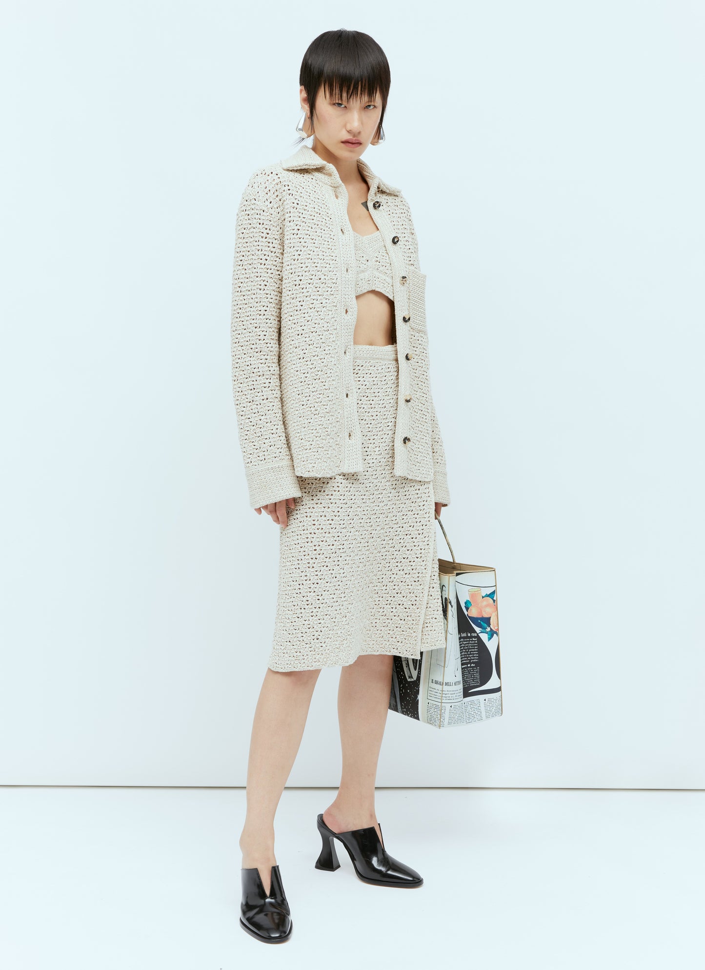 Bottega Veneta Women Textured Knit Wraparound Midi Skirt BOTTEGA VENETA