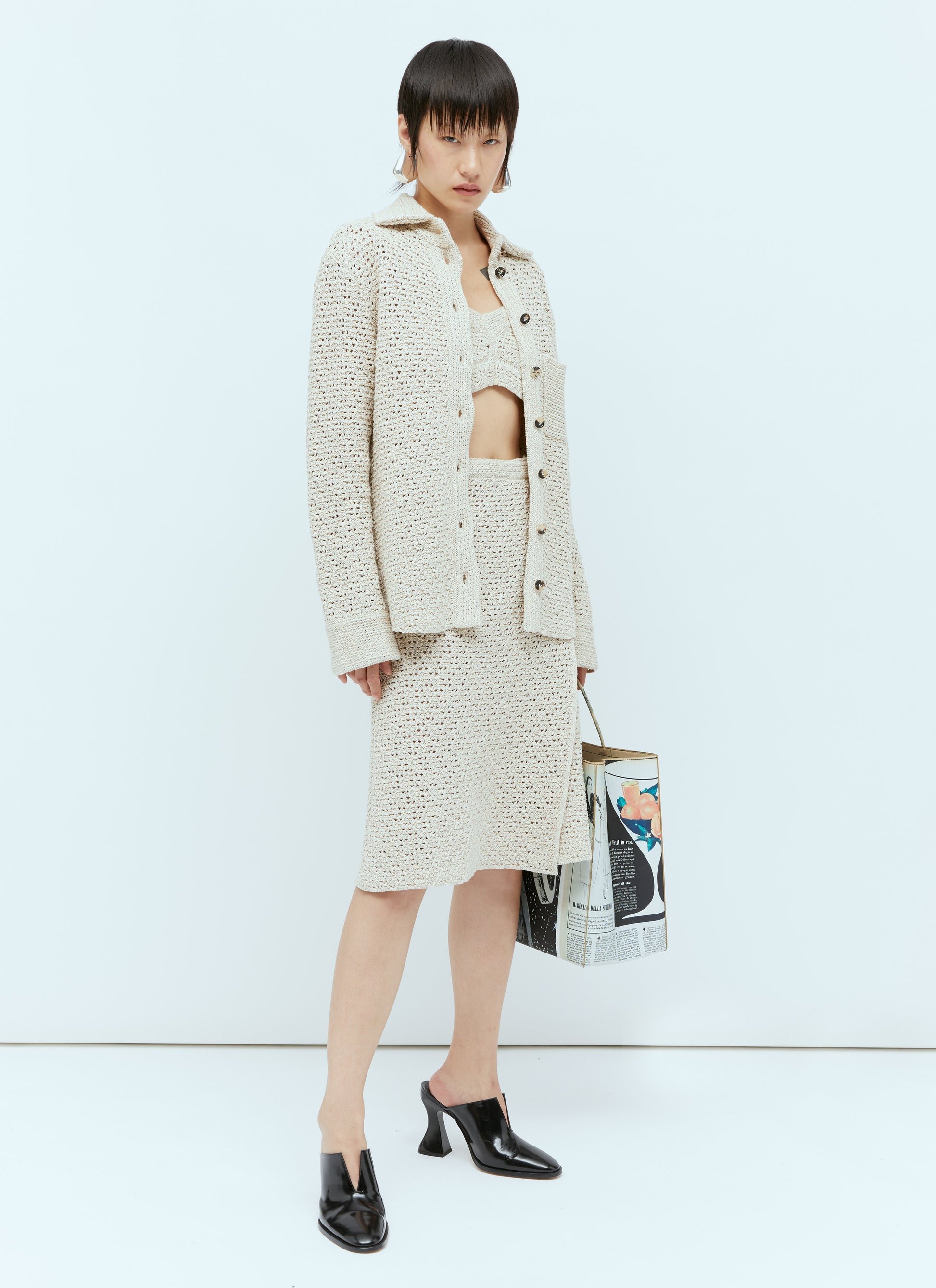 Bottega Veneta Women Textured Knit Wraparound Midi Skirt BOTTEGA VENETA