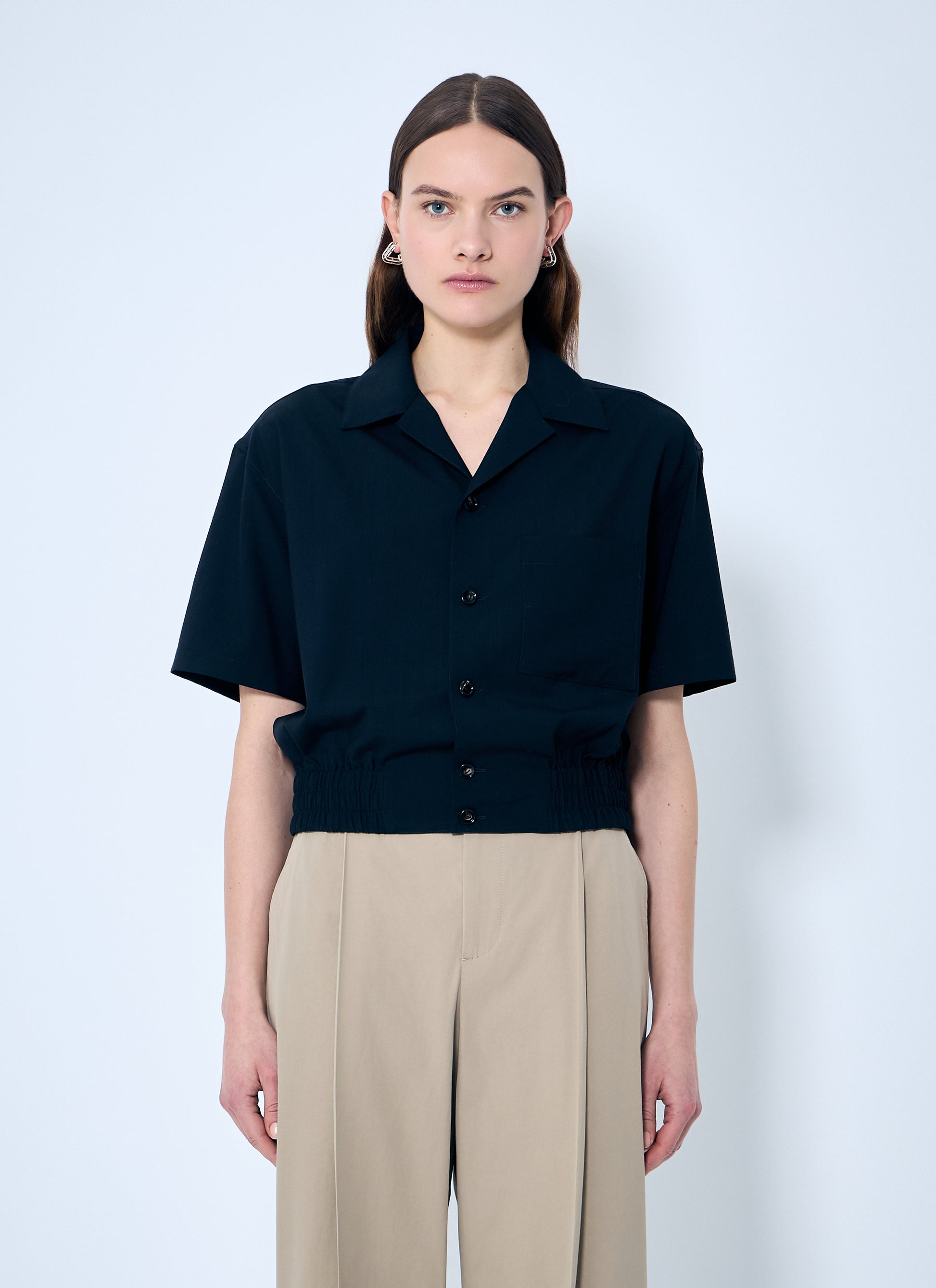Bottega Veneta Women Wool Camp Collar Shirt BOTTEGA VENETA