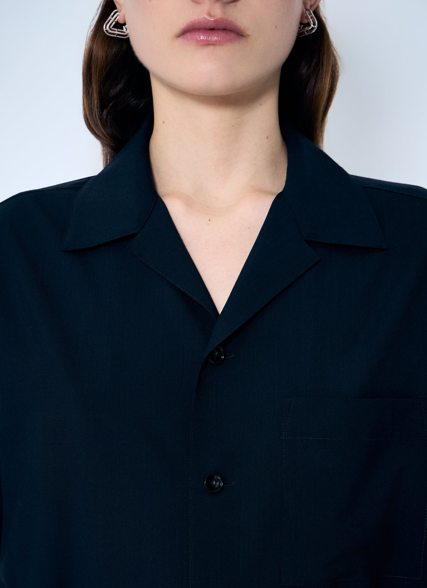 Bottega Veneta Women Wool Camp Collar Shirt BOTTEGA VENETA