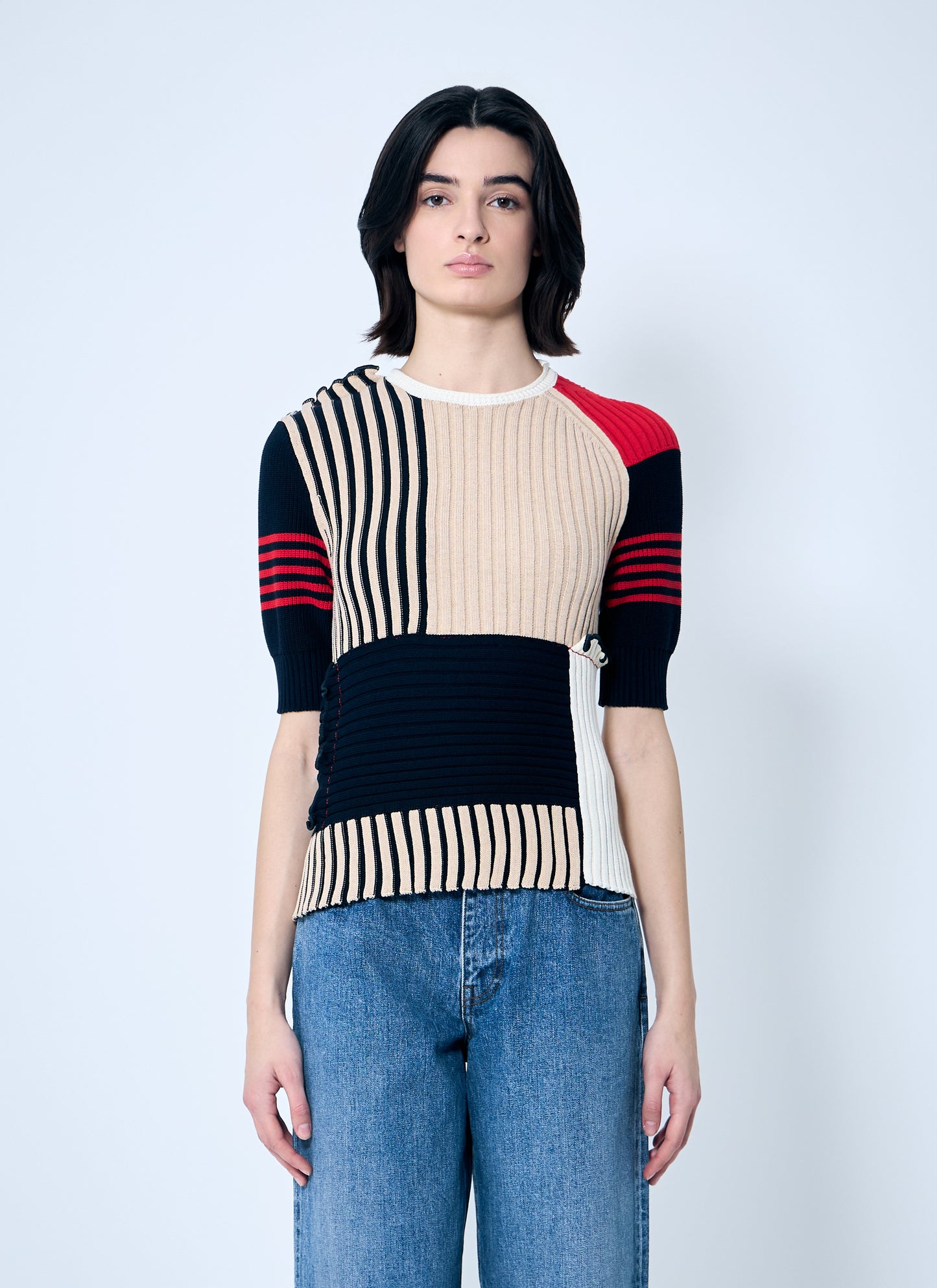 Bottega Veneta Women Rib Patchwork Sweater BOTTEGA VENETA