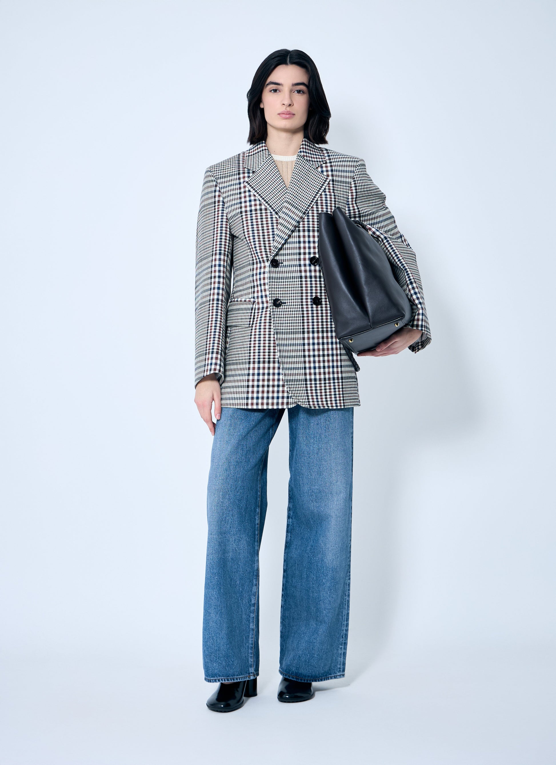 Bottega Veneta Women Structured Check-Cotton Blazer BOTTEGA VENETA