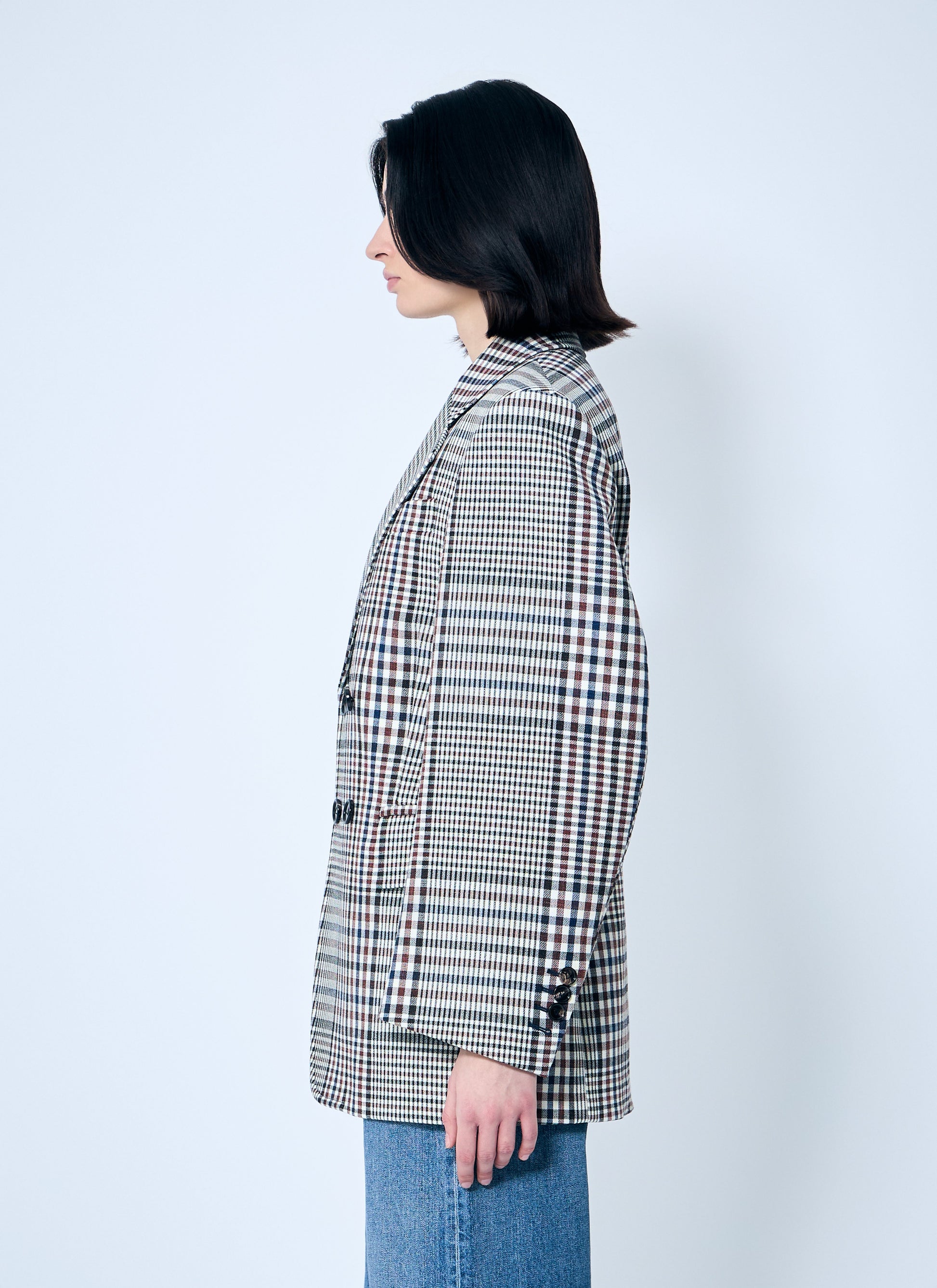 Bottega Veneta Women Structured Check-Cotton Blazer BOTTEGA VENETA