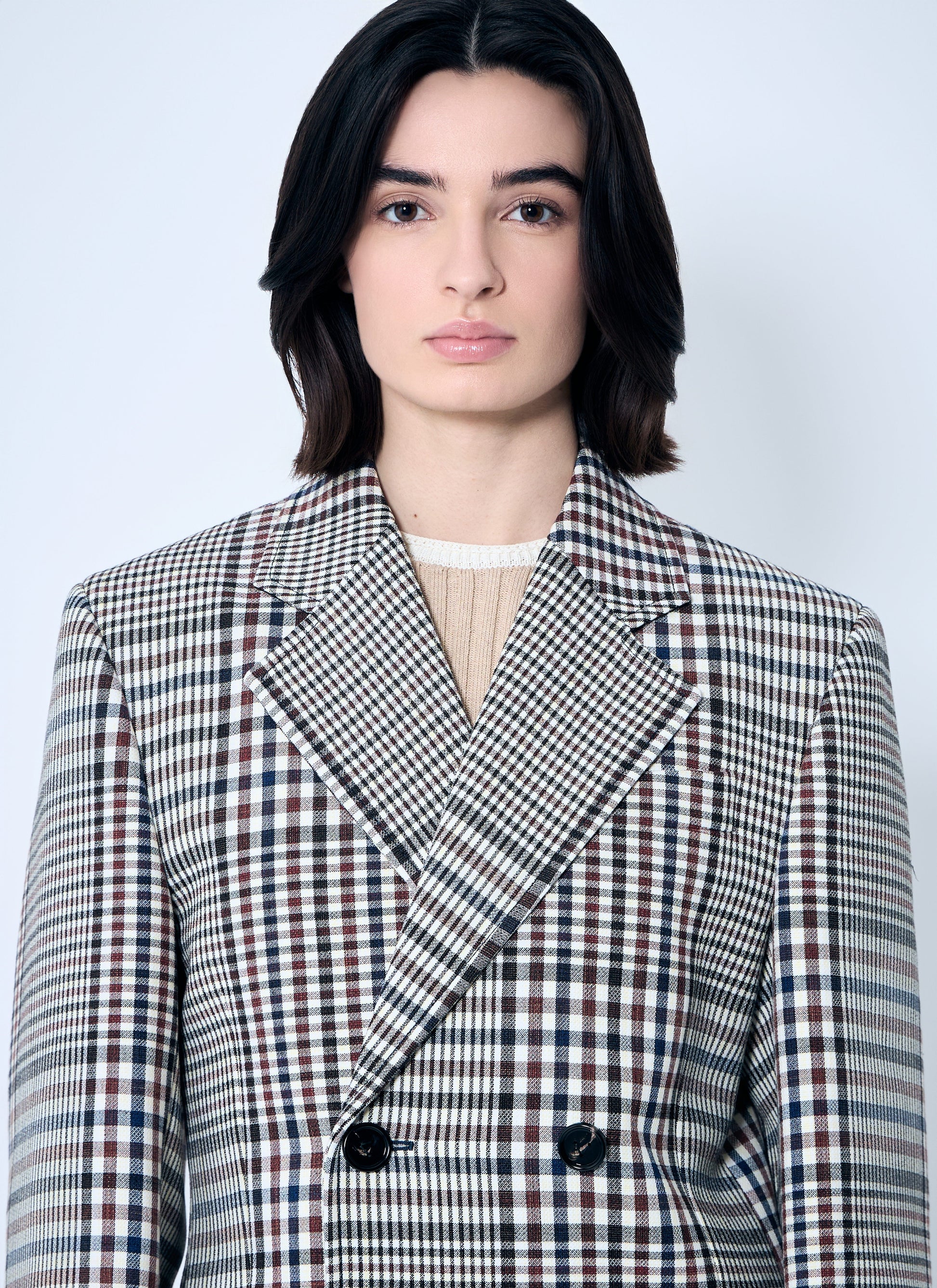 Bottega Veneta Women Structured Check-Cotton Blazer BOTTEGA VENETA