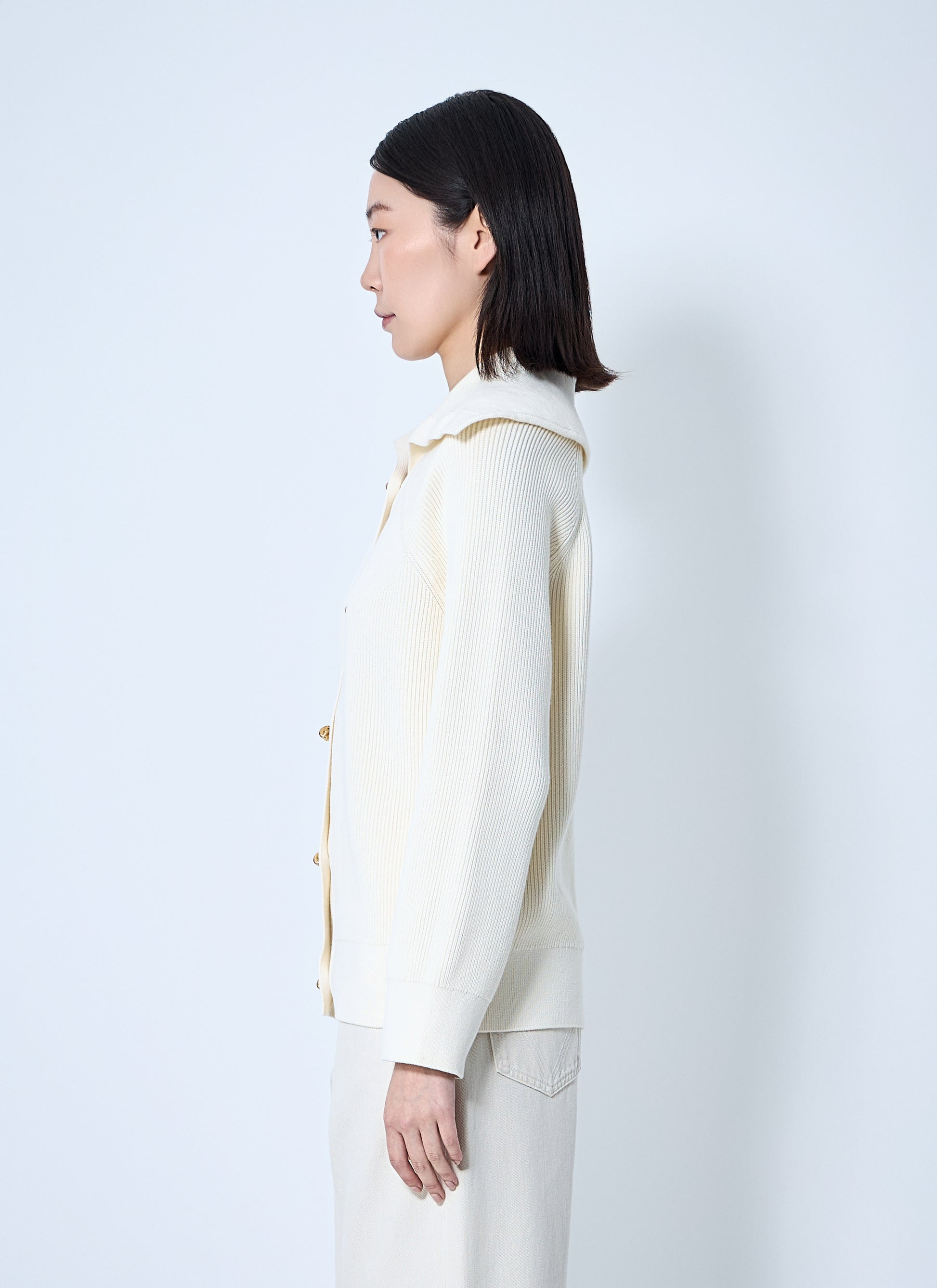 Bottega Veneta Women Cotton Ribbed Cardigan BOTTEGA VENETA