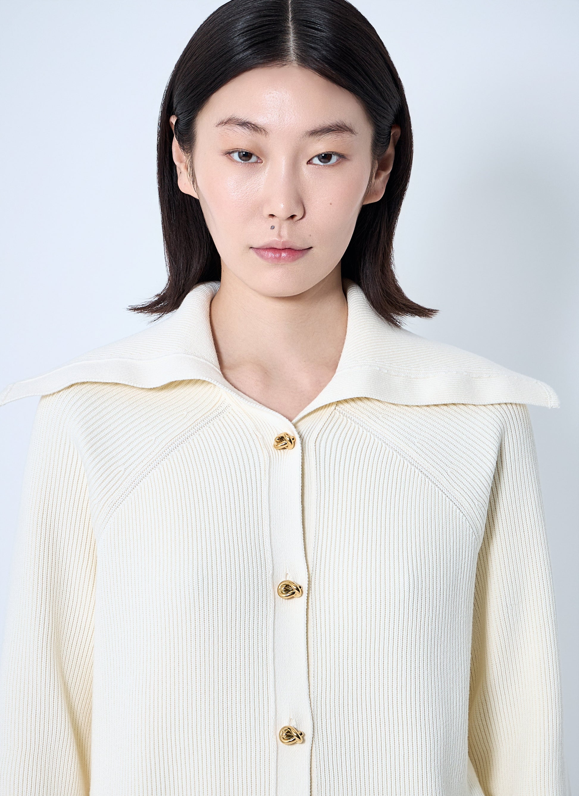 Bottega Veneta Women Cotton Ribbed Cardigan BOTTEGA VENETA