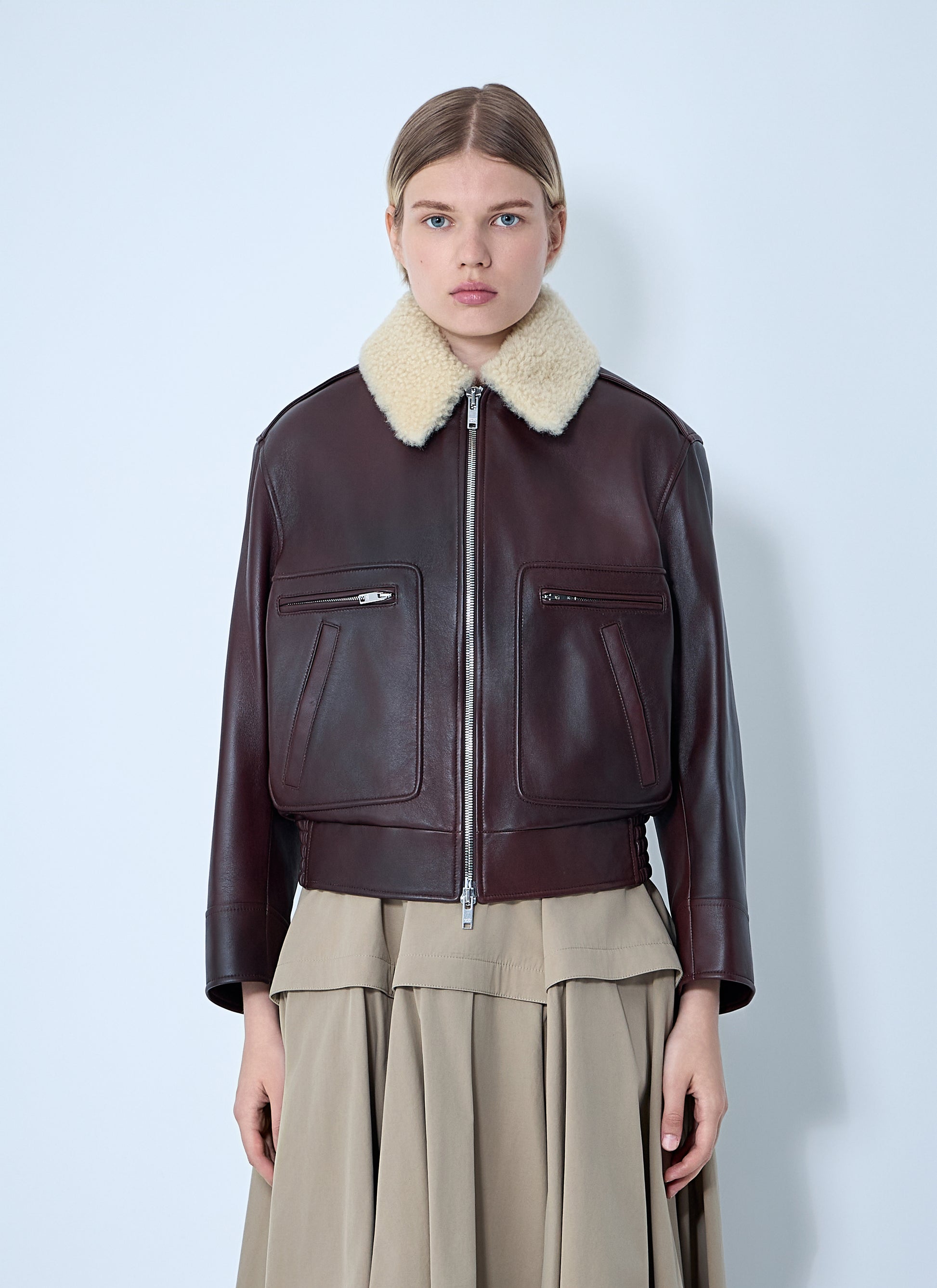 Bottega Veneta Women Leather Blouson Jacket BOTTEGA VENETA