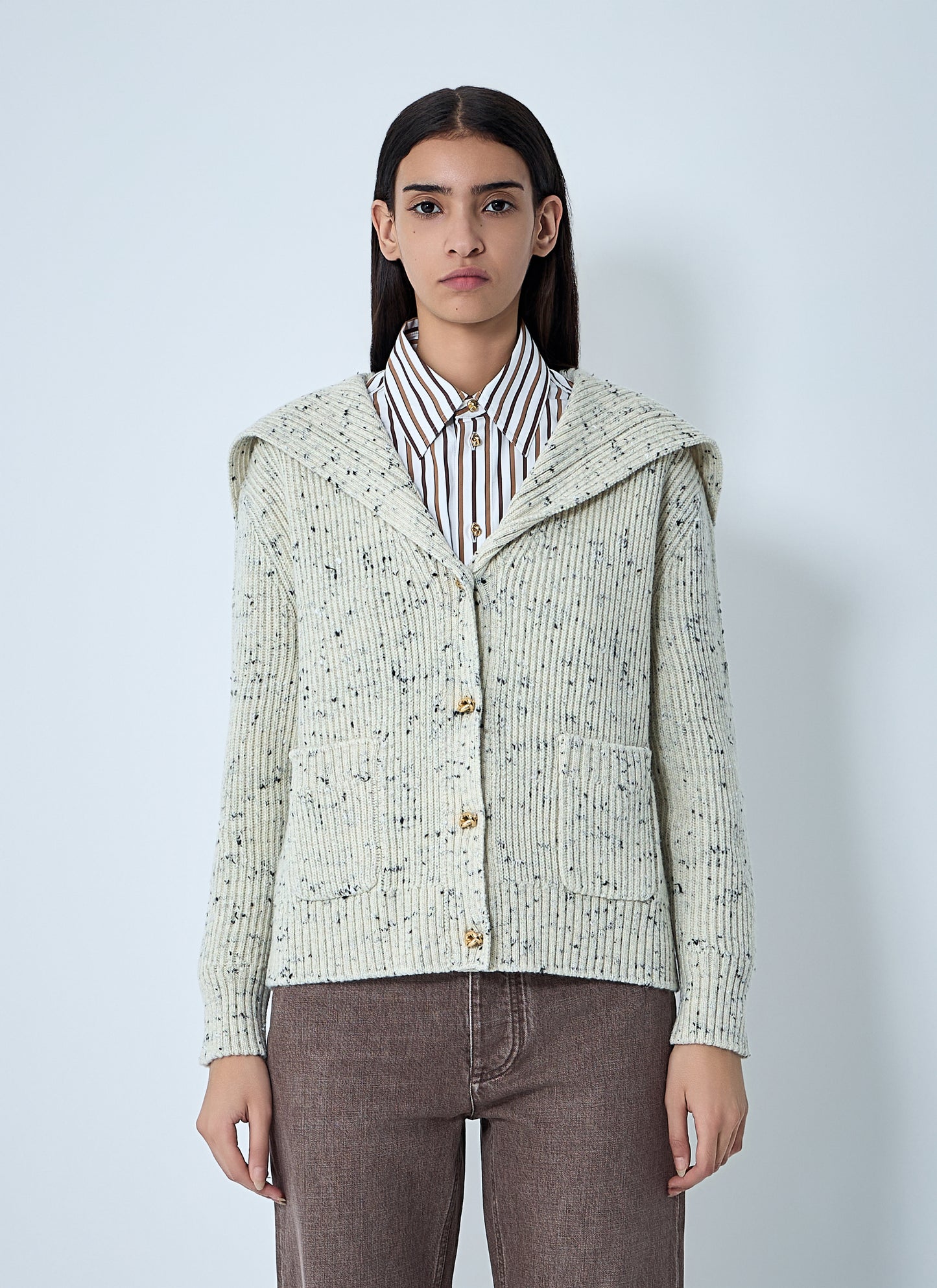 Bottega Veneta Women Wool English Rib Cardigan BOTTEGA VENETA