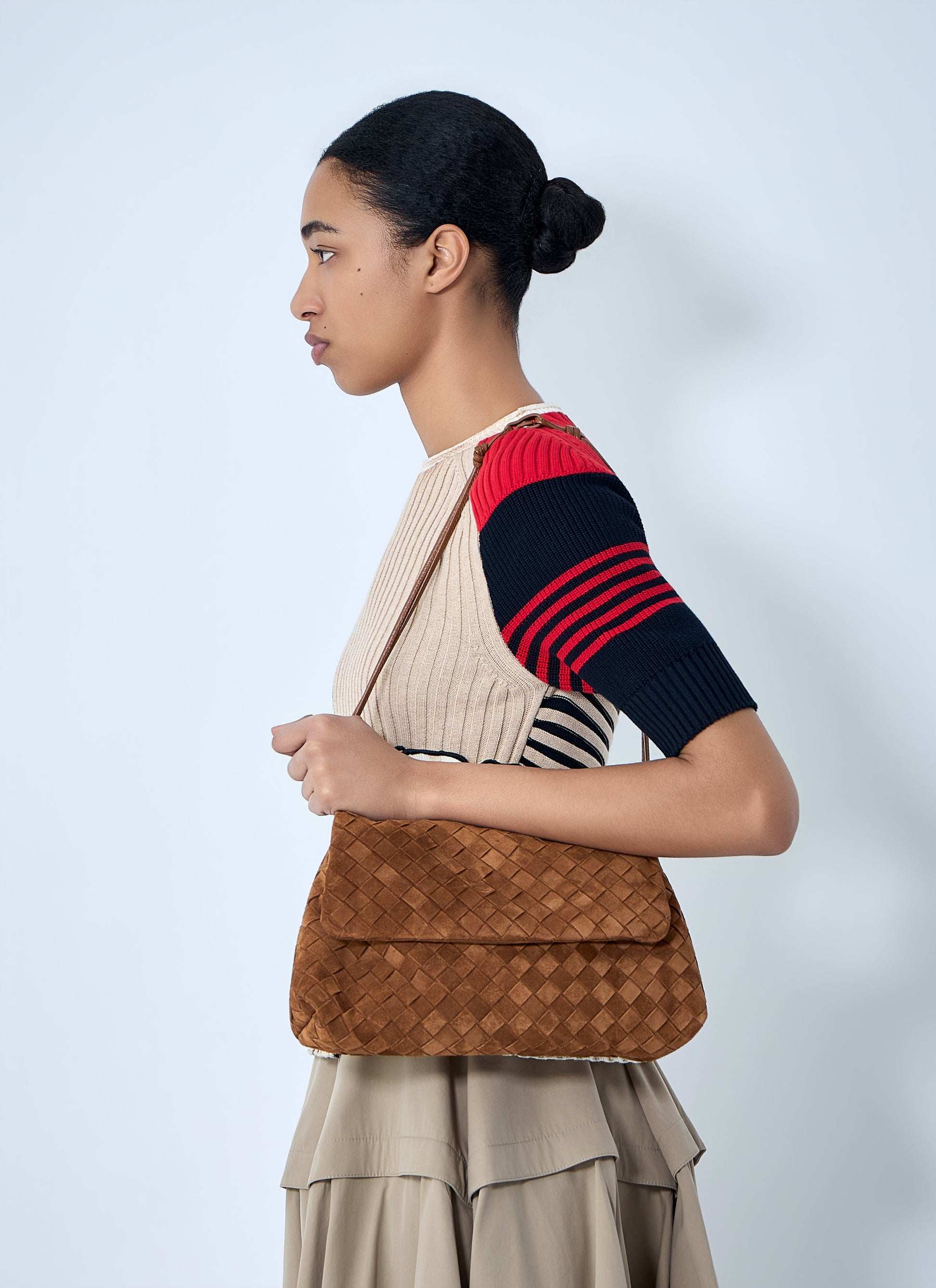 Bottega Veneta Women Giorno Suede Shoulder Bag BOTTEGA VENETA