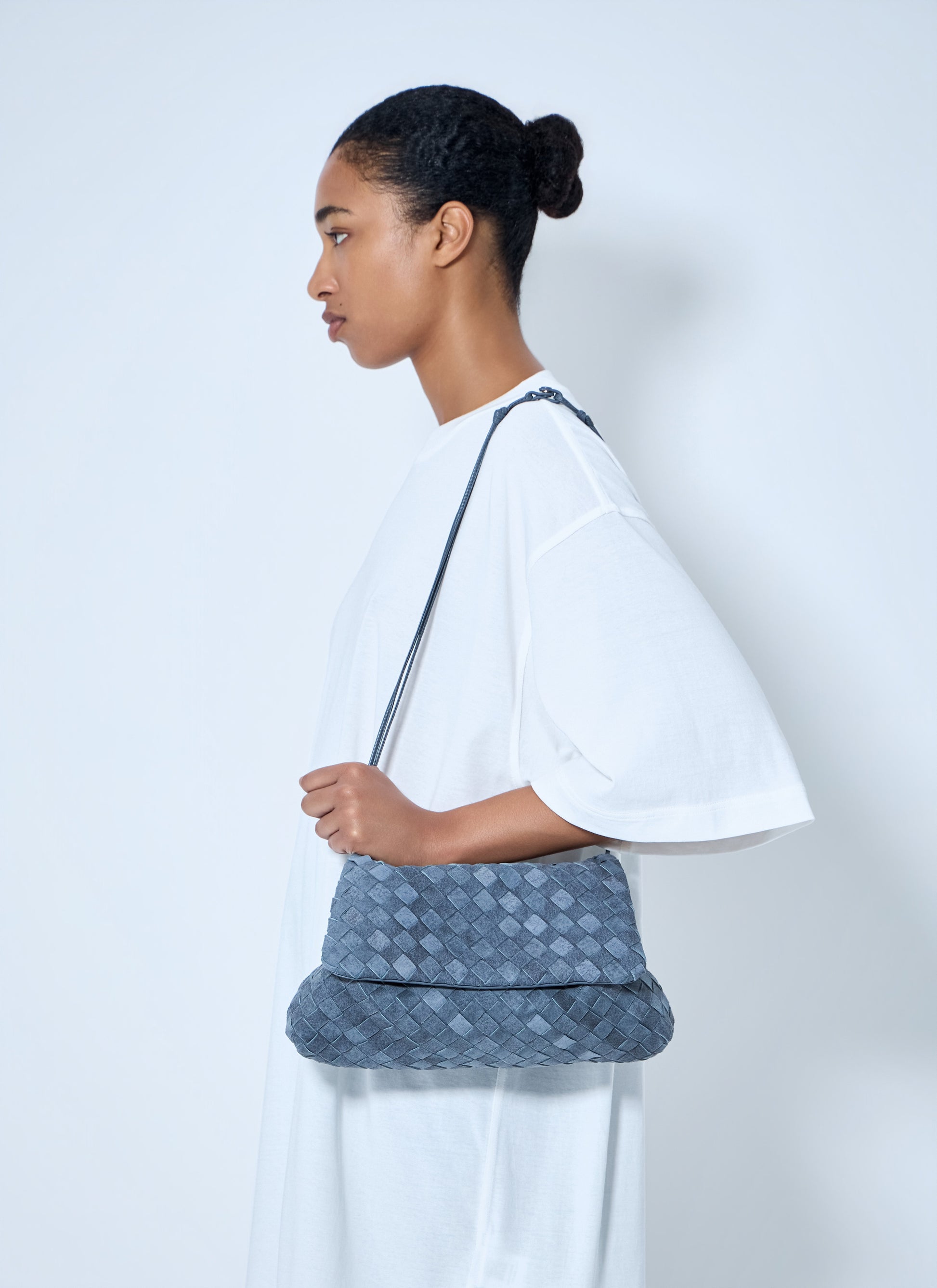 Bottega Veneta Women Giorno Suede Shoulder Bag BOTTEGA VENETA