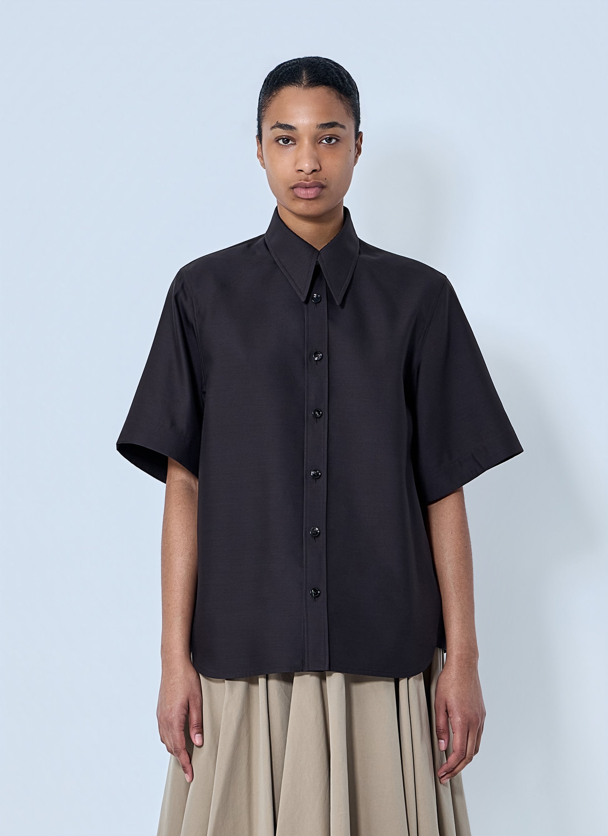 Bottega Veneta Women Wool And Silk Toile Shirt BOTTEGA VENETA