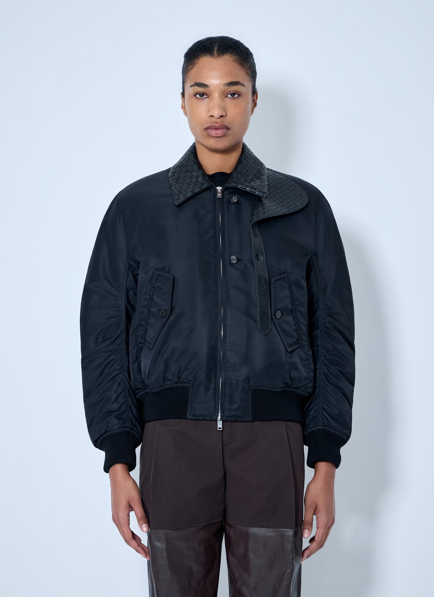 Bottega Veneta Women Quilted Collar Bomber Jacket BOTTEGA VENETA