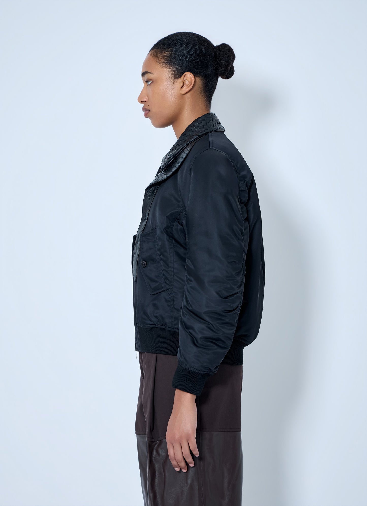 Bottega Veneta Women Quilted Collar Bomber Jacket BOTTEGA VENETA