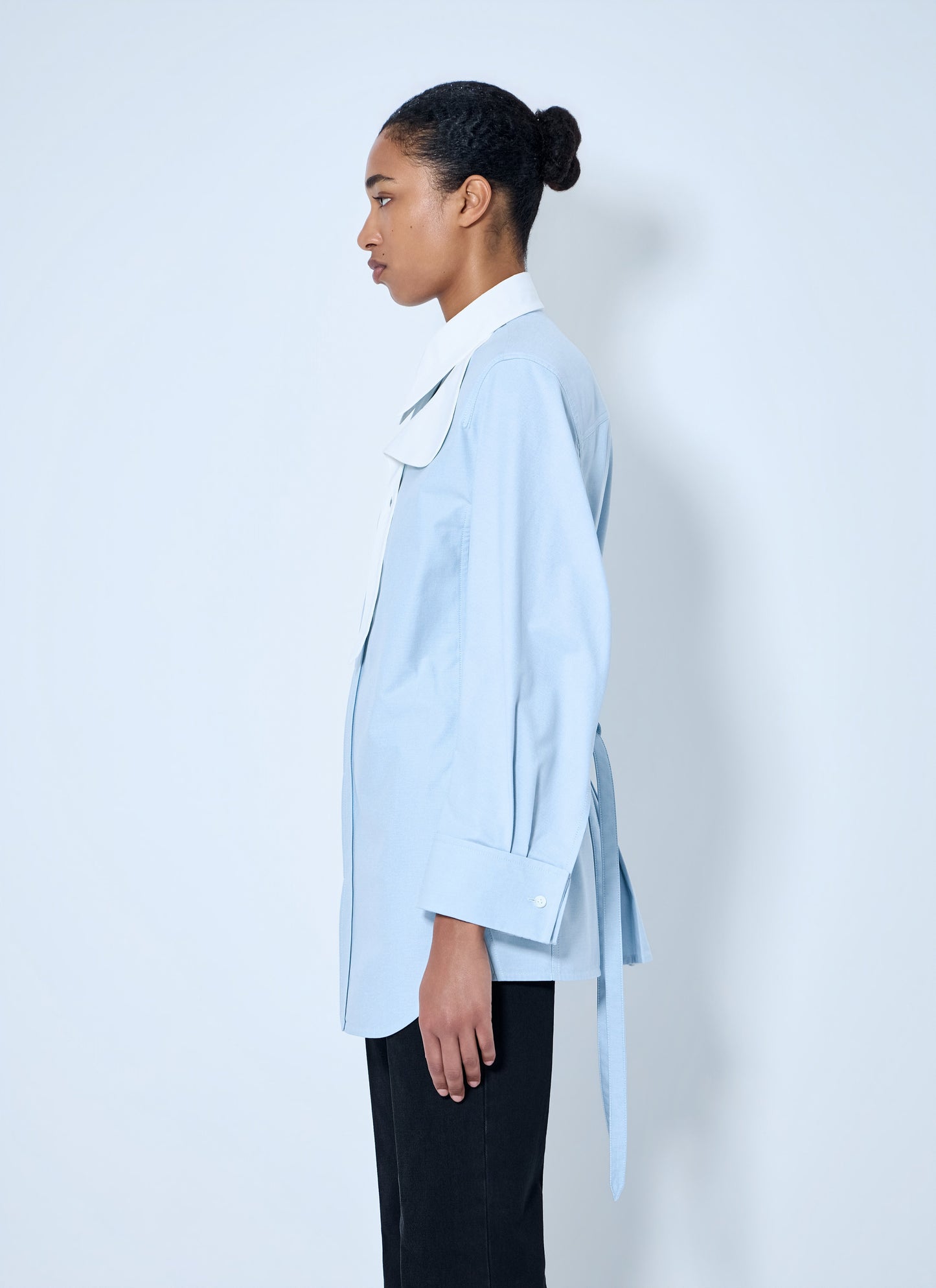 Bottega Veneta Women Asymmetrical Collar Long-Sleeve Shirt BOTTEGA VENETA